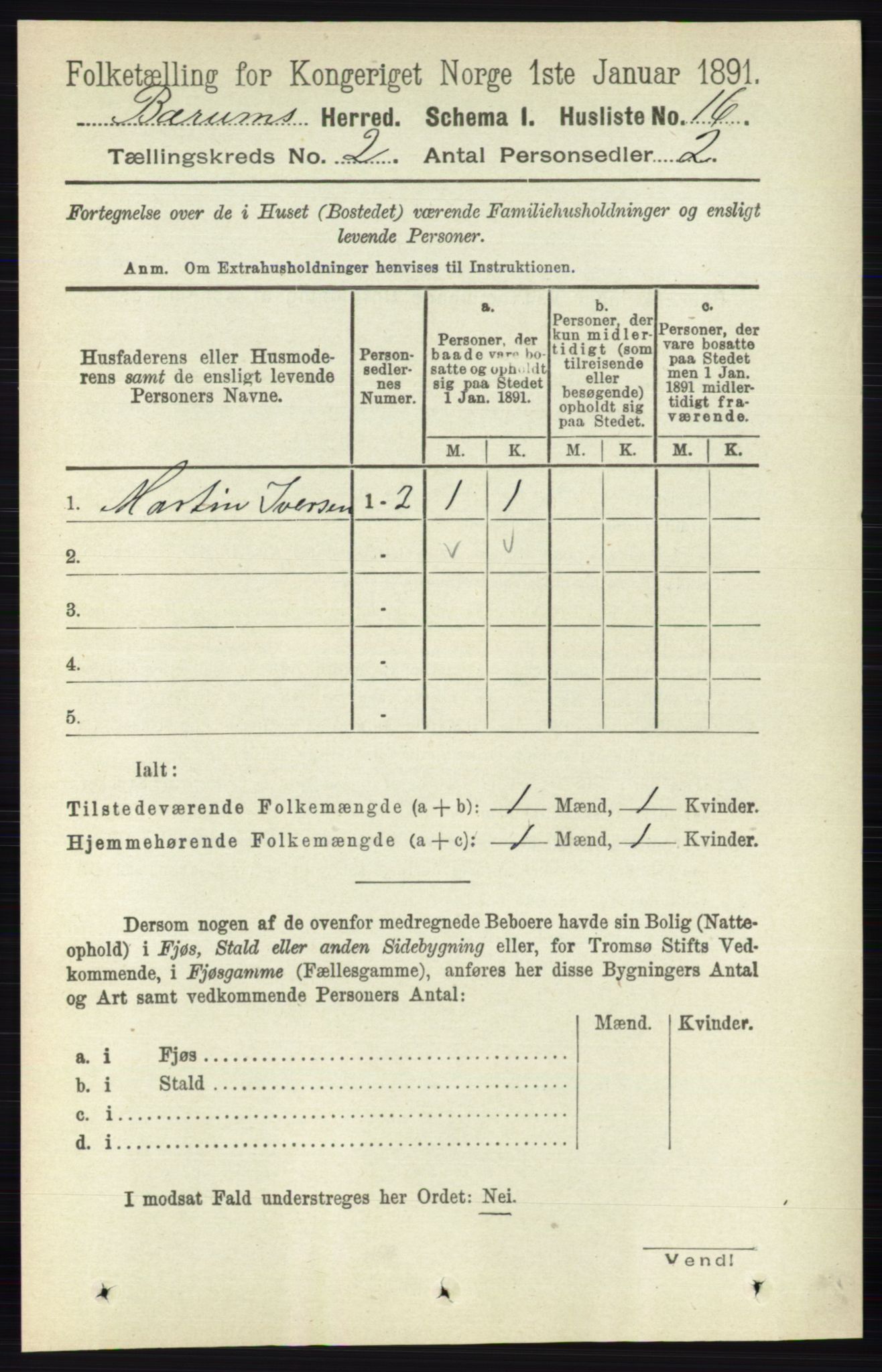 RA, Folketelling 1891 for 0219 Bærum herred, 1891, s. 966