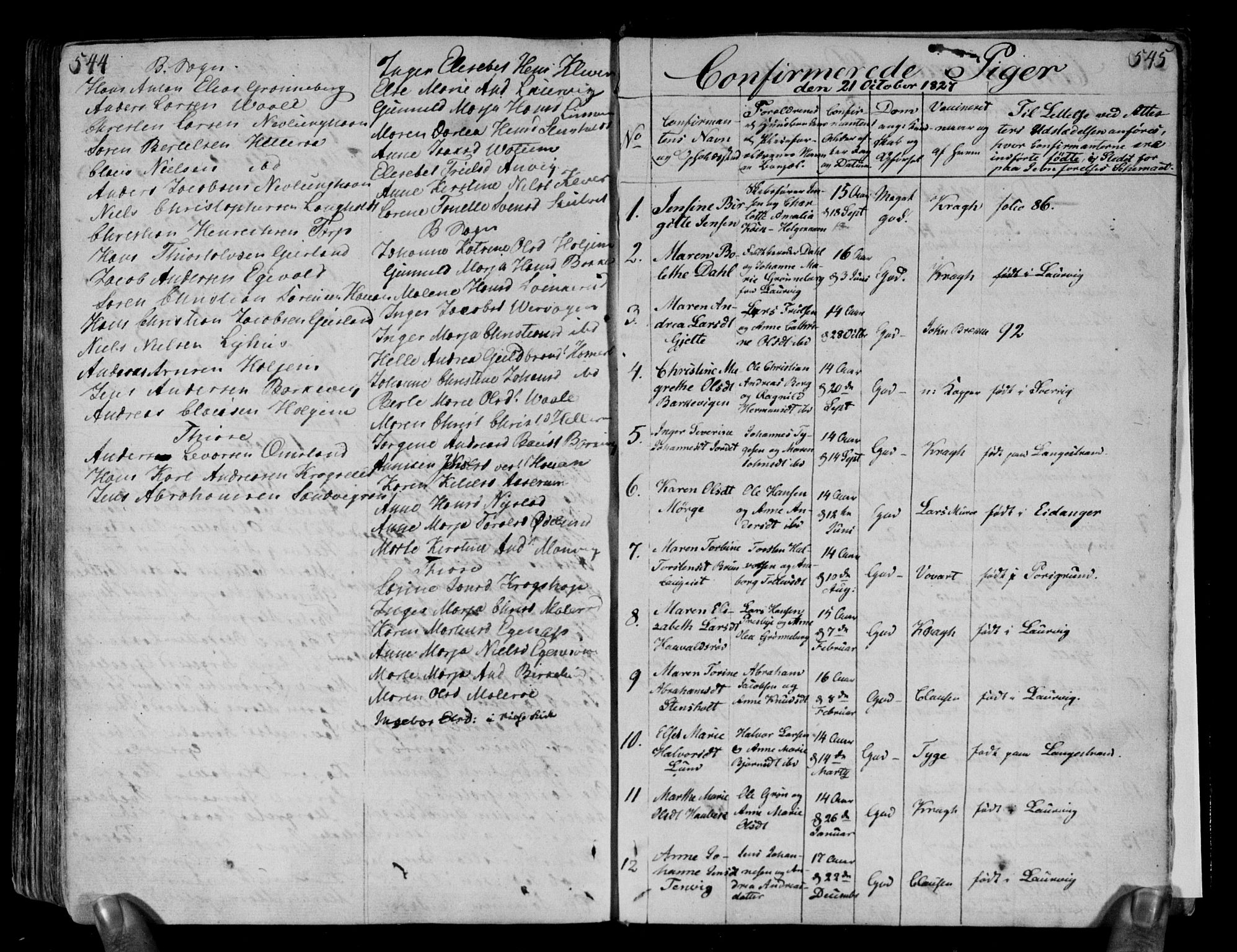 Brunlanes kirkebøker, AV/SAKO-A-342/F/Fa/L0002: Ministerialbok nr. I 2, 1802-1834, s. 544-545