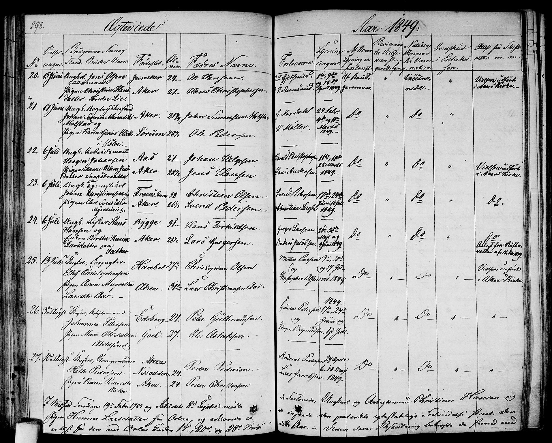 Gamlebyen prestekontor Kirkebøker, AV/SAO-A-10884/F/Fa/L0003: Ministerialbok nr. 3, 1829-1849, s. 298