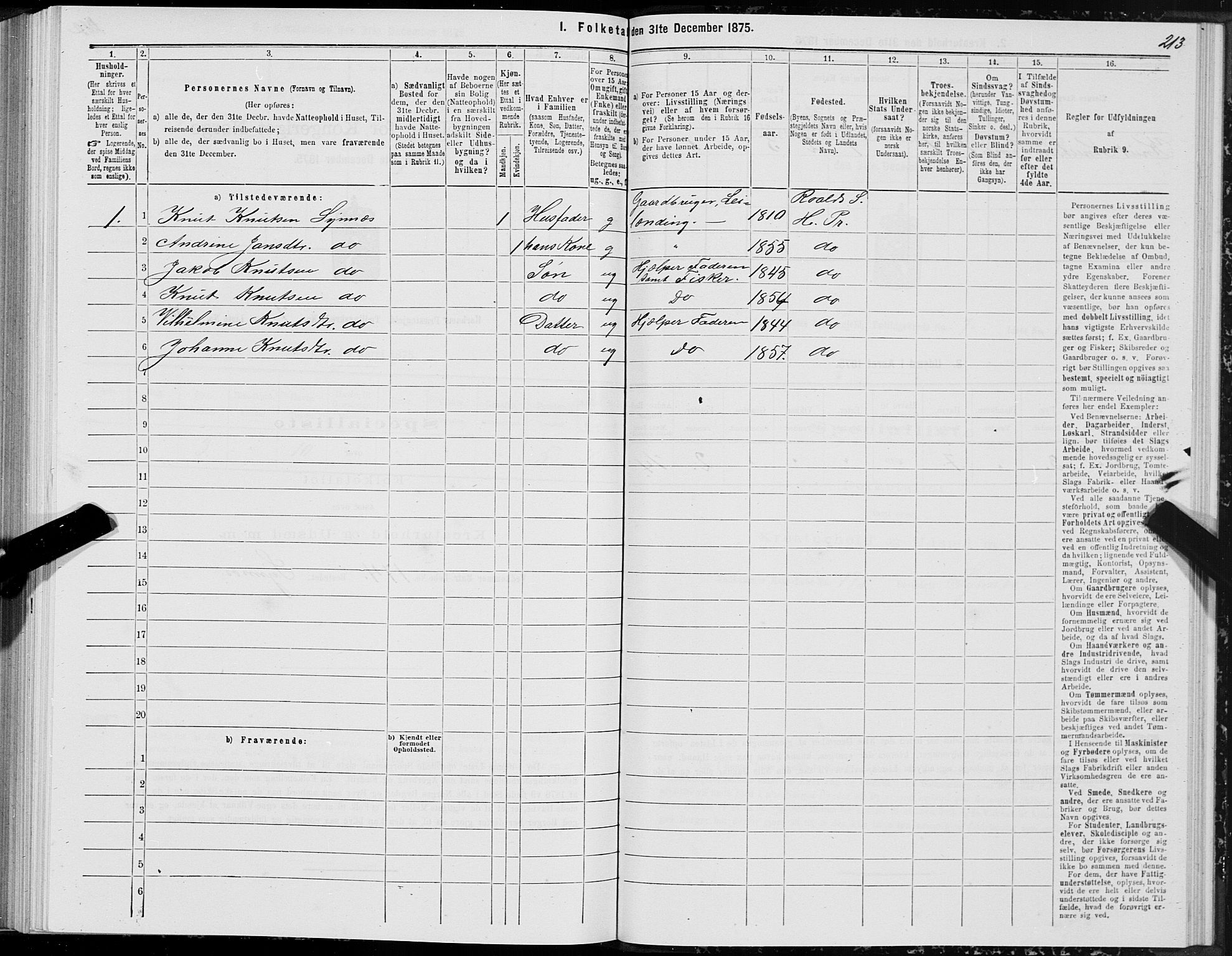 SAT, Folketelling 1875 for 1534P Haram prestegjeld, 1875, s. 3213