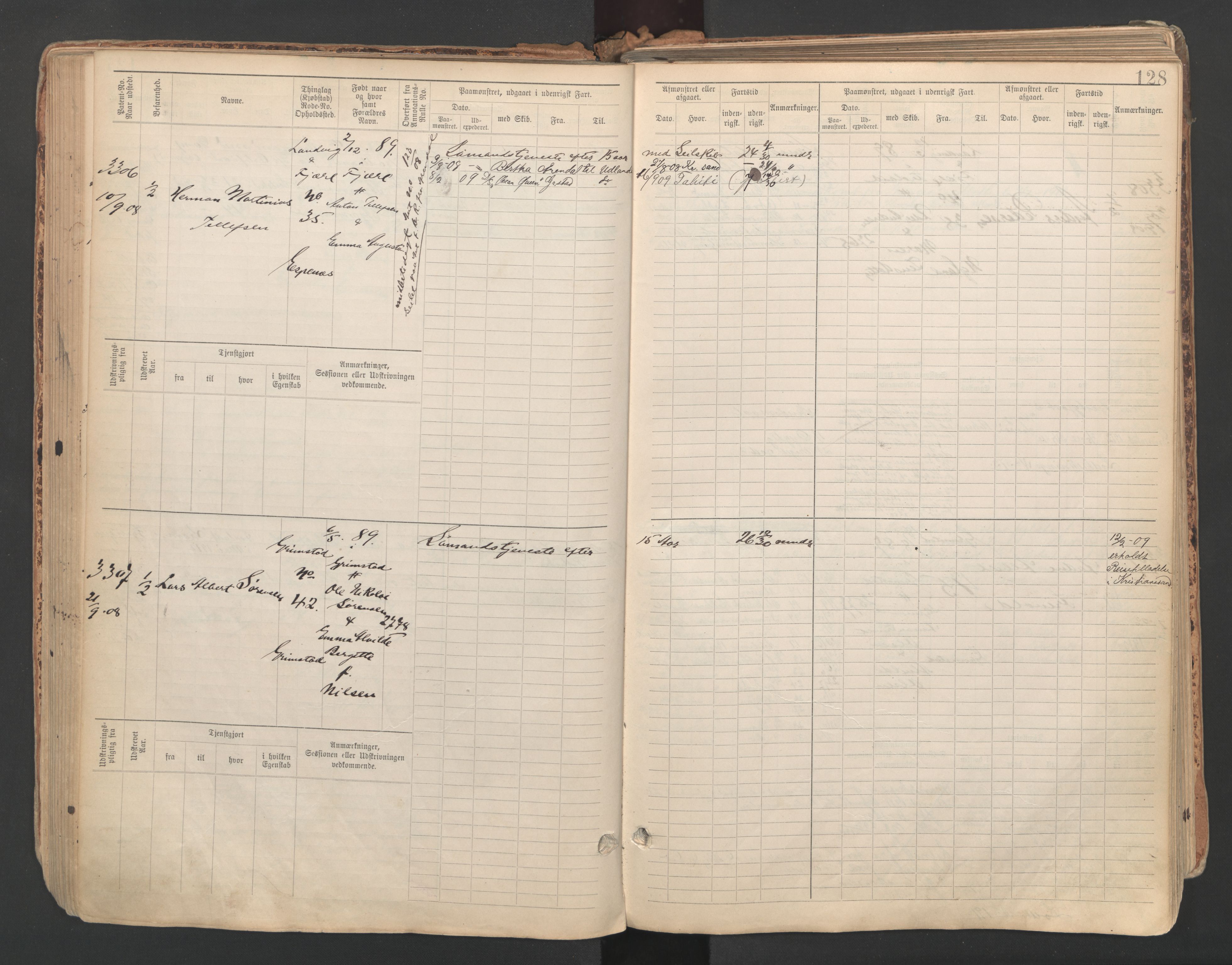 Grimstad mønstringskrets, AV/SAK-2031-0013/F/Fb/L0013: Hovedrulle A nr 3052-3814, V-26, 1900-1943, s. 139