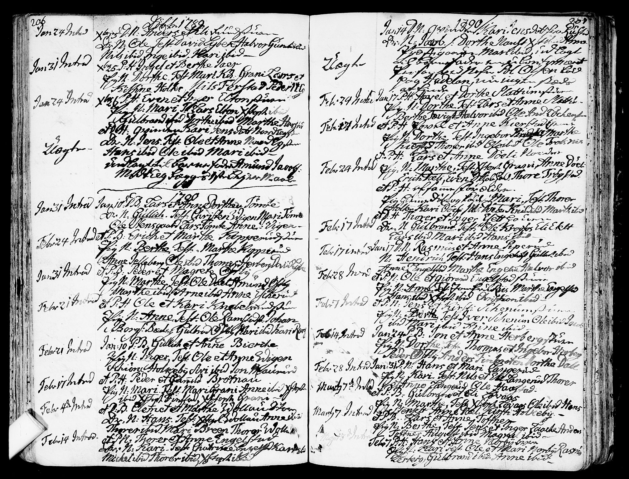 Nannestad prestekontor Kirkebøker, AV/SAO-A-10414a/F/Fa/L0007: Ministerialbok nr. I 7, 1754-1791, s. 206-207