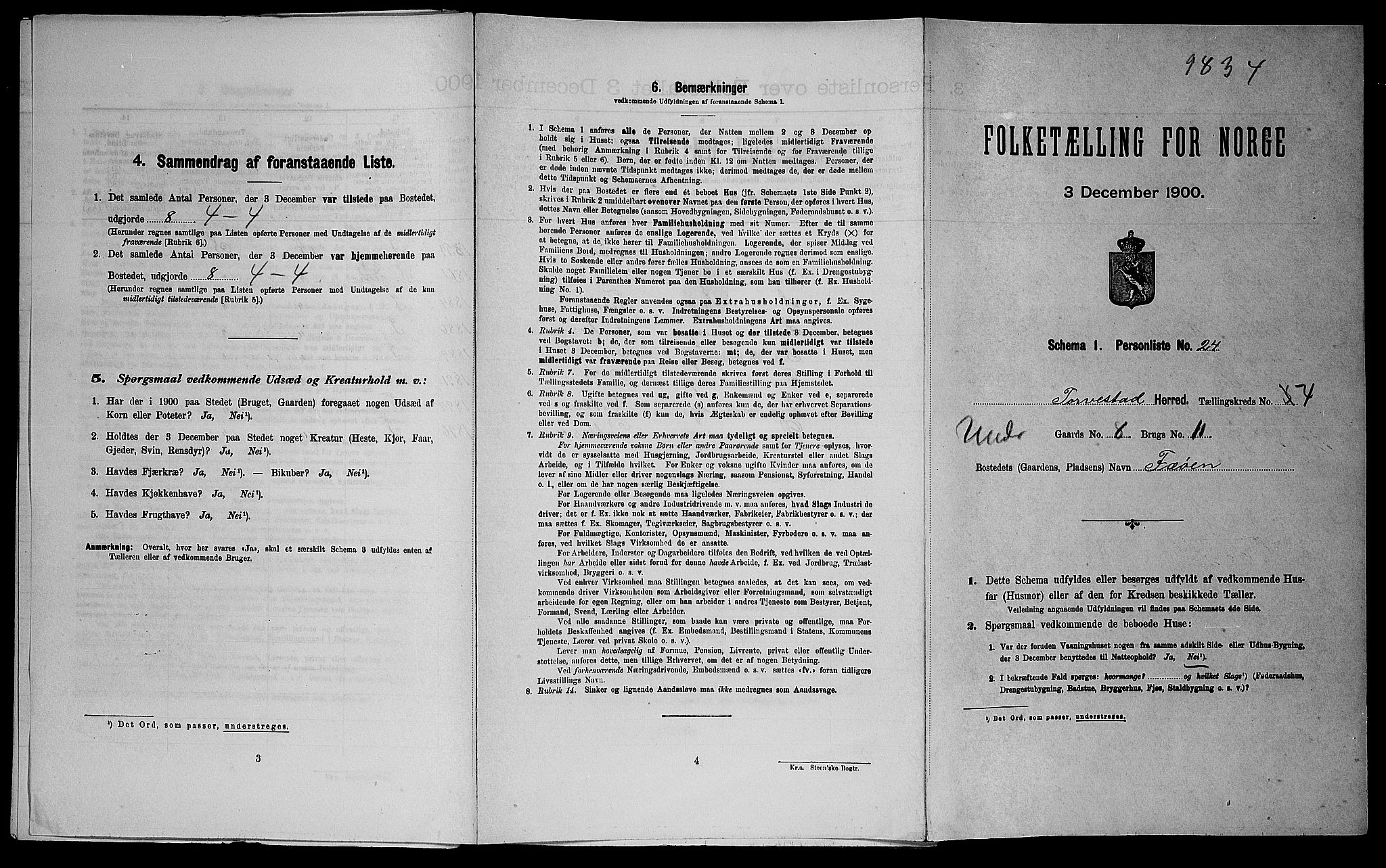 SAST, Folketelling 1900 for 1152 Torvastad herred, 1900, s. 584