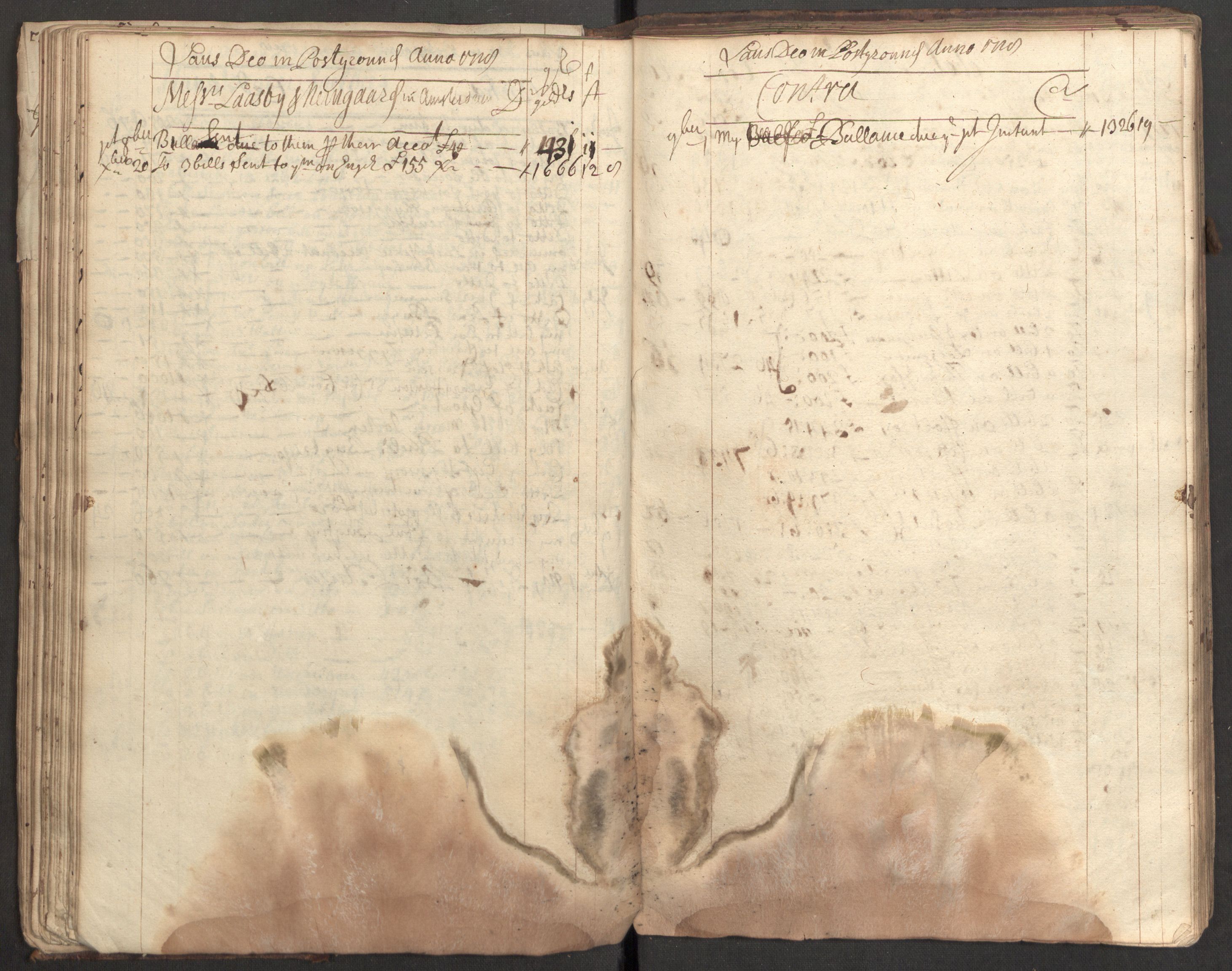 Bowman, James, RA/PA-0067/F/L0002/0001: Kontobok og skiftepapirer / James Bowmans kontobok, 1708-1728, s. 54