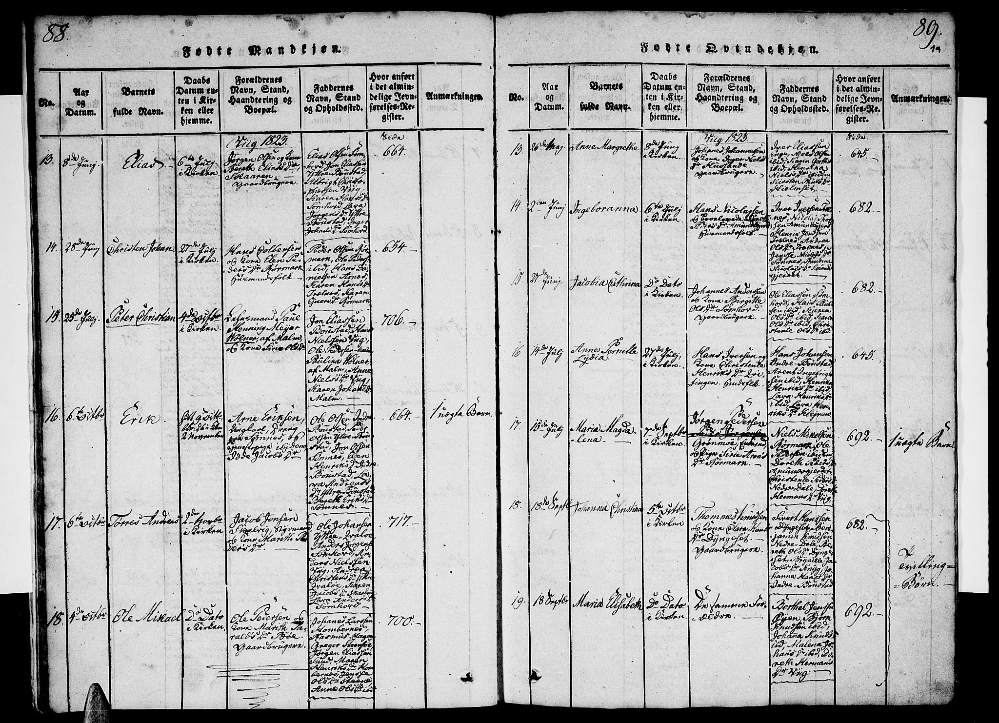 Ministerialprotokoller, klokkerbøker og fødselsregistre - Nordland, AV/SAT-A-1459/812/L0175: Ministerialbok nr. 812A04, 1820-1833, s. 88-89