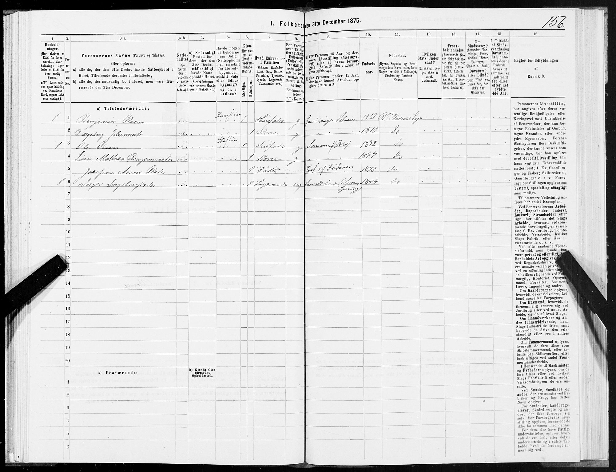 SAT, Folketelling 1875 for 1811P Bindal prestegjeld, 1875, s. 1156