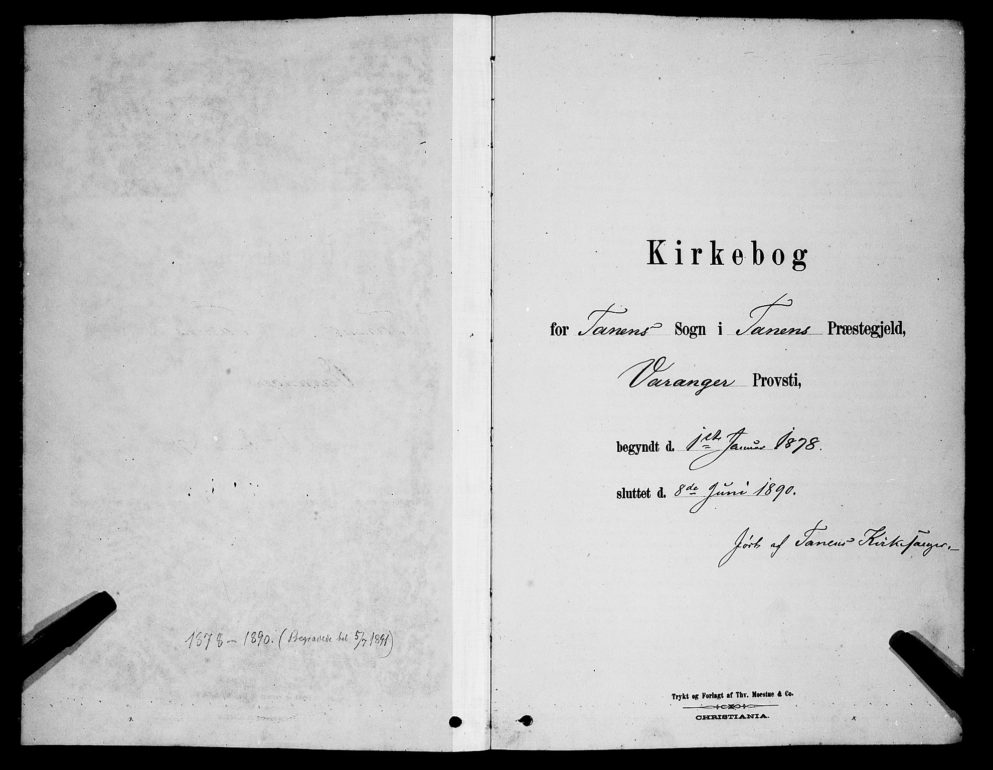 Tana sokneprestkontor, SATØ/S-1334/H/Hb/L0003klokker: Klokkerbok nr. 3, 1878-1890