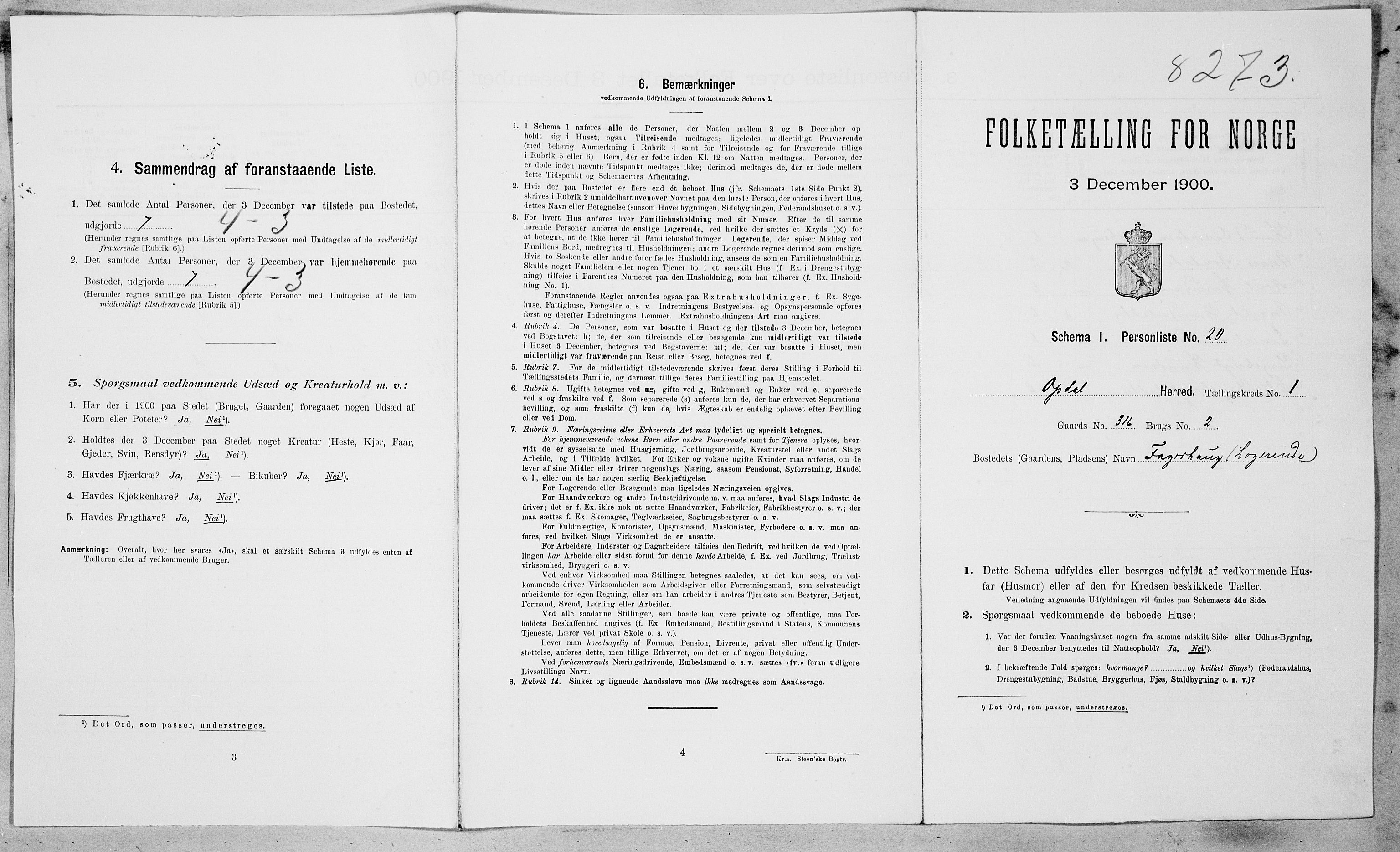 SAT, Folketelling 1900 for 1634 Oppdal herred, 1900, s. 140