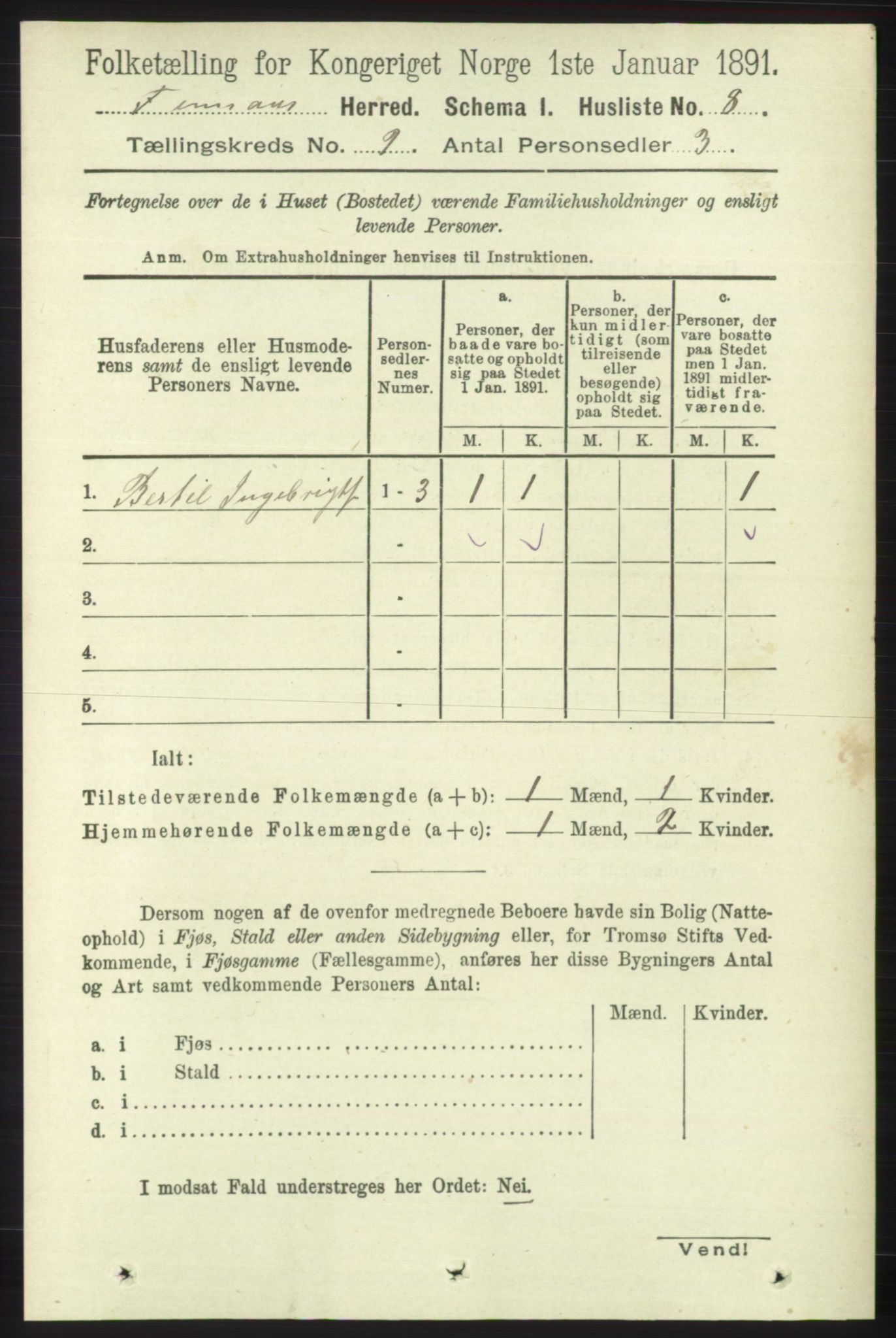 RA, Folketelling 1891 for 1218 Finnås herred, 1891, s. 3863