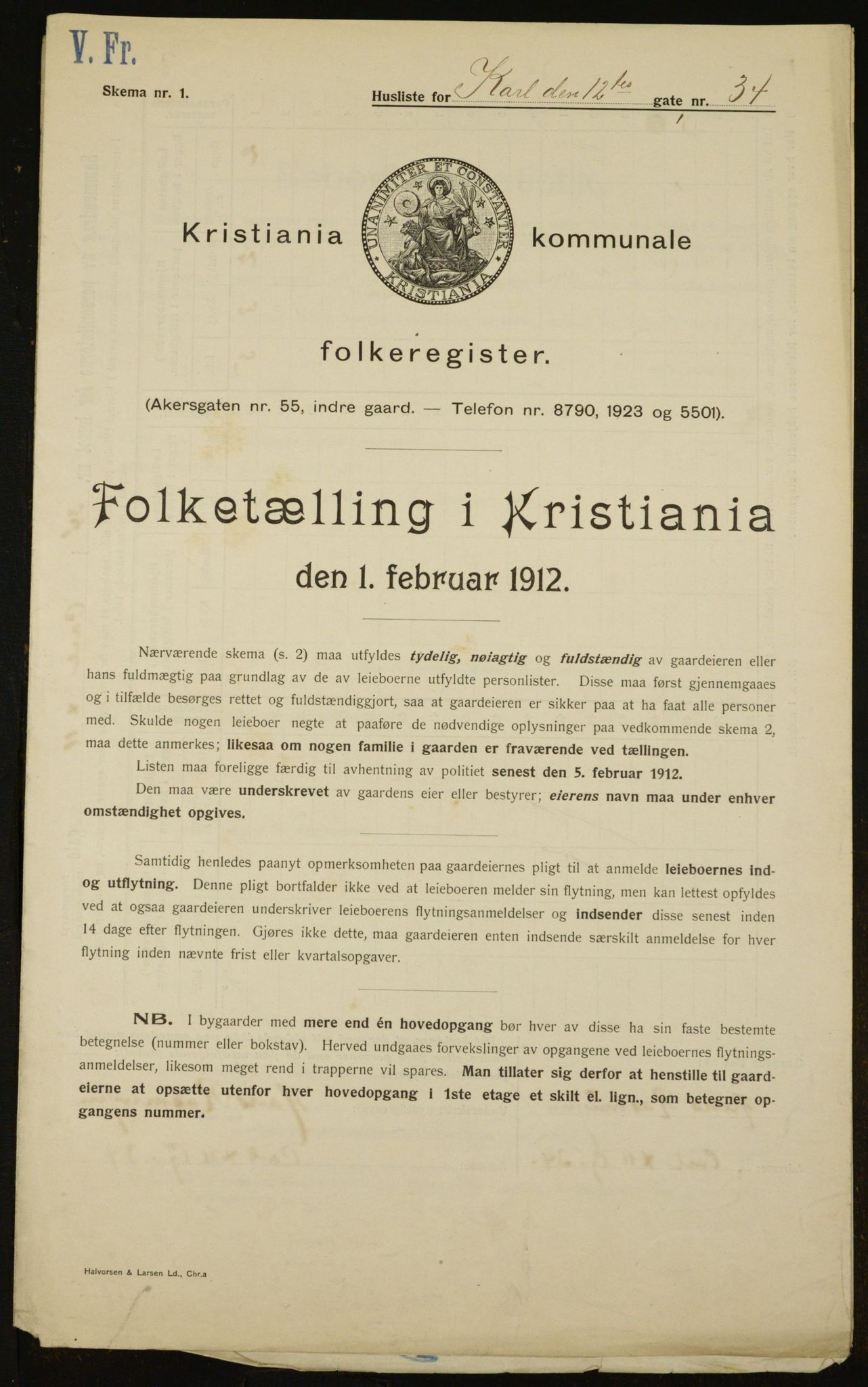 OBA, Kommunal folketelling 1.2.1912 for Kristiania, 1912, s. 48977