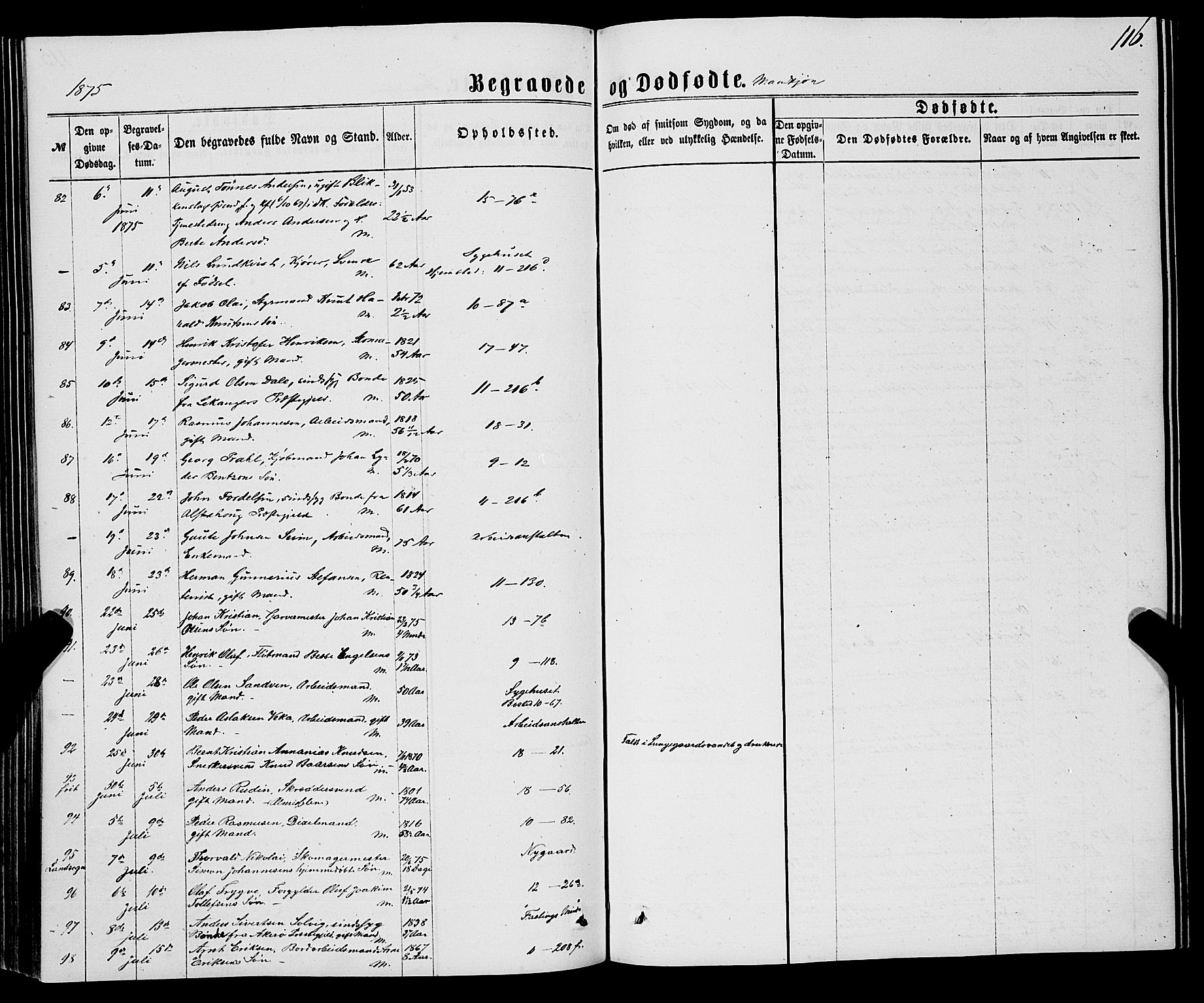 Domkirken sokneprestembete, AV/SAB-A-74801/H/Haa/L0042: Ministerialbok nr. E 3, 1863-1876, s. 116