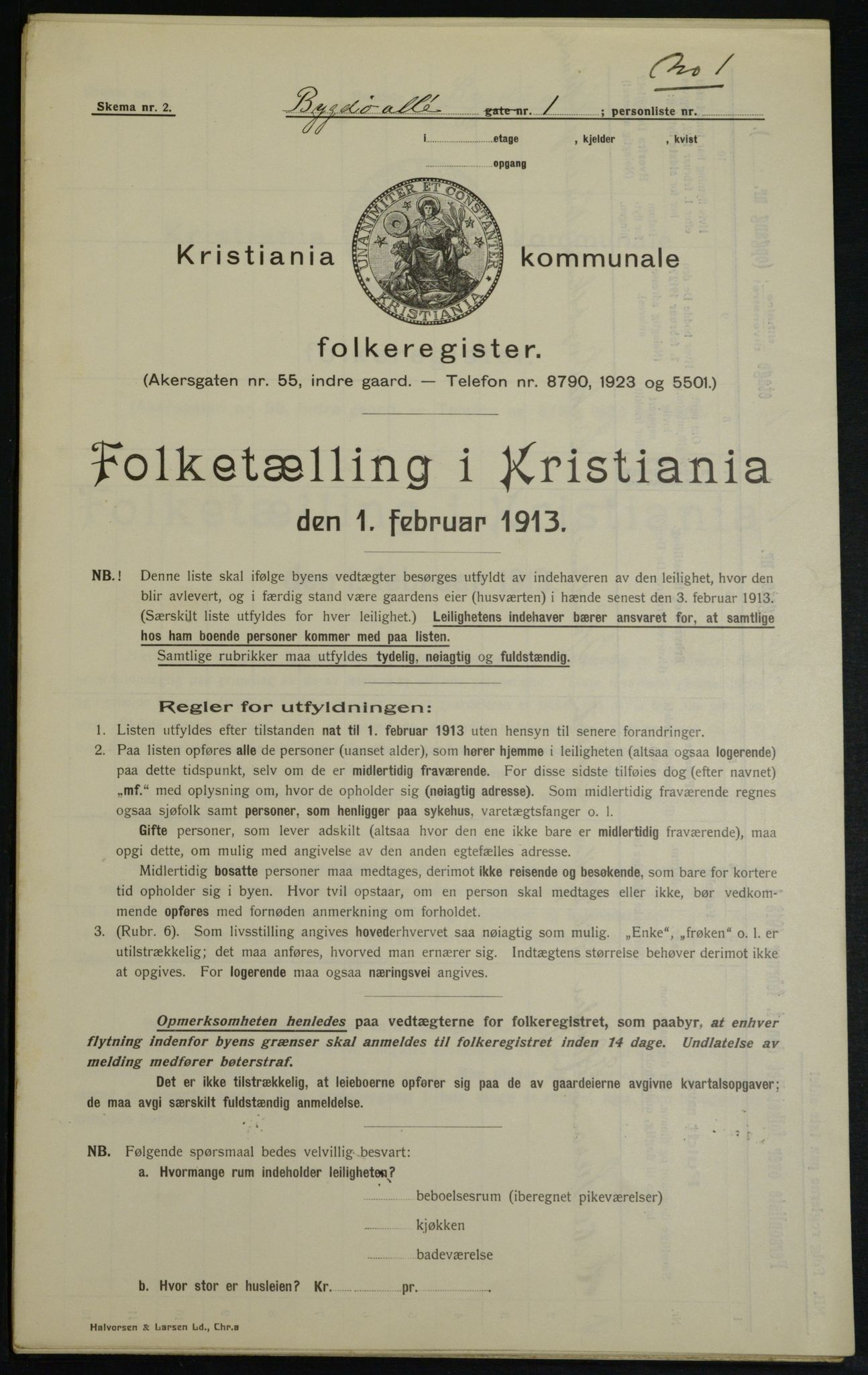 OBA, Kommunal folketelling 1.2.1913 for Kristiania, 1913, s. 10185