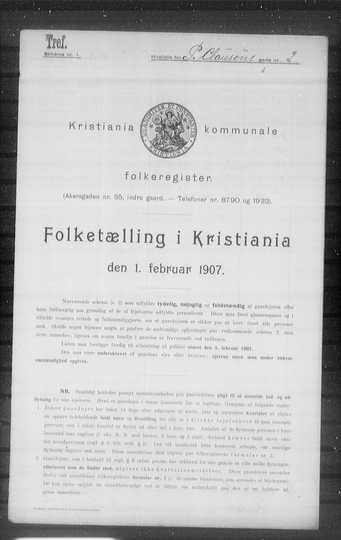 OBA, Kommunal folketelling 1.2.1907 for Kristiania kjøpstad, 1907, s. 40313