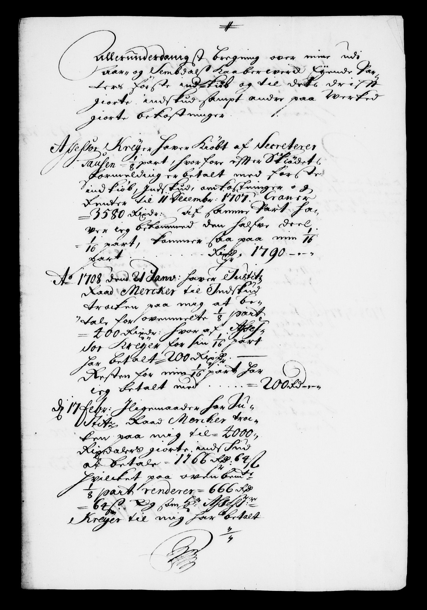 Danske Kanselli, Skapsaker, AV/RA-EA-4061/G/L0015: Tillegg til skapsakene, 1707-1708, s. 387