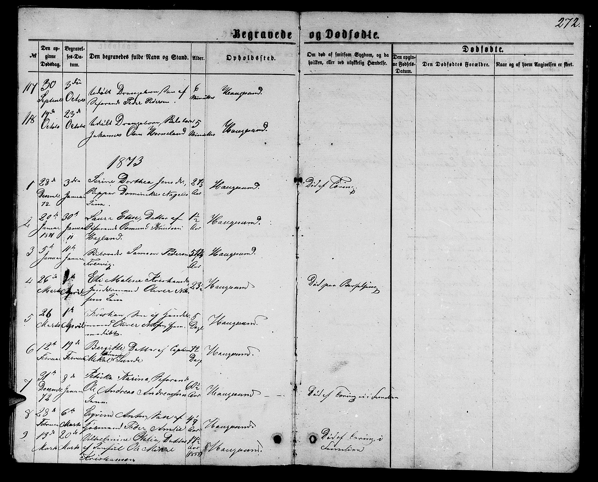 Torvastad sokneprestkontor, SAST/A -101857/H/Ha/Hab/L0007: Klokkerbok nr. B 7, 1866-1873, s. 272