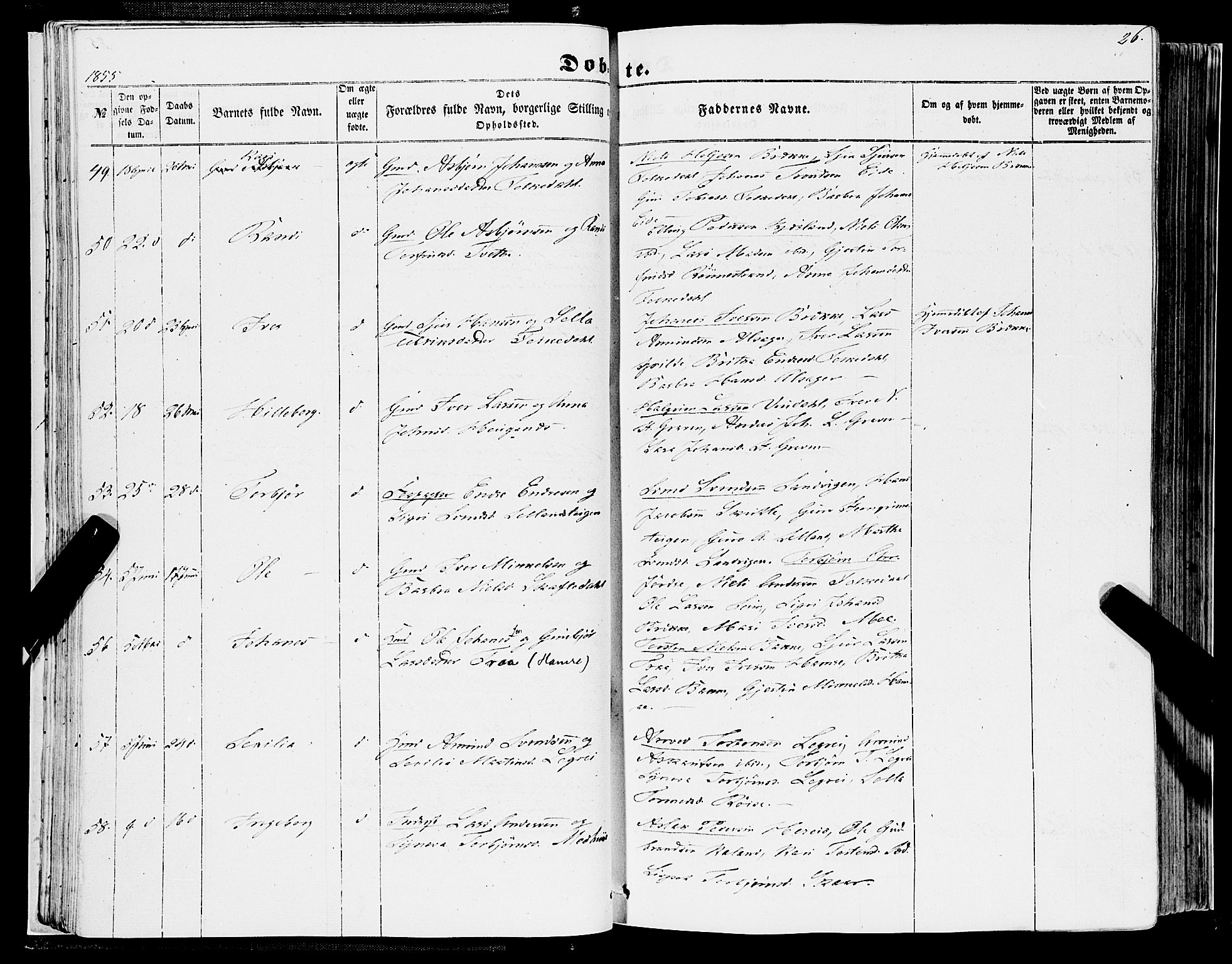 Ulvik sokneprestembete, AV/SAB-A-78801/H/Haa: Ministerialbok nr. A 13, 1853-1863, s. 26