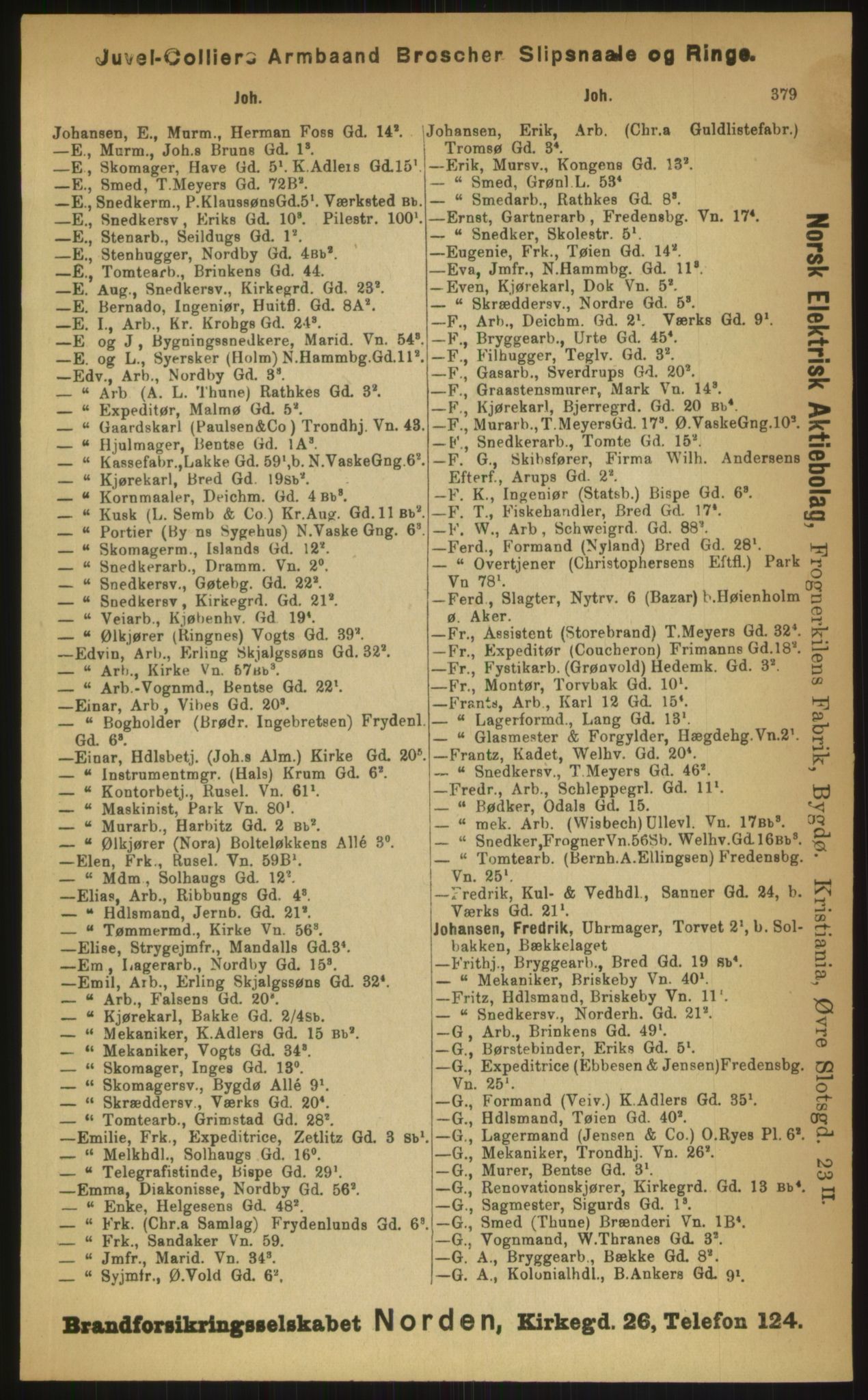 Kristiania/Oslo adressebok, PUBL/-, 1899, s. 379