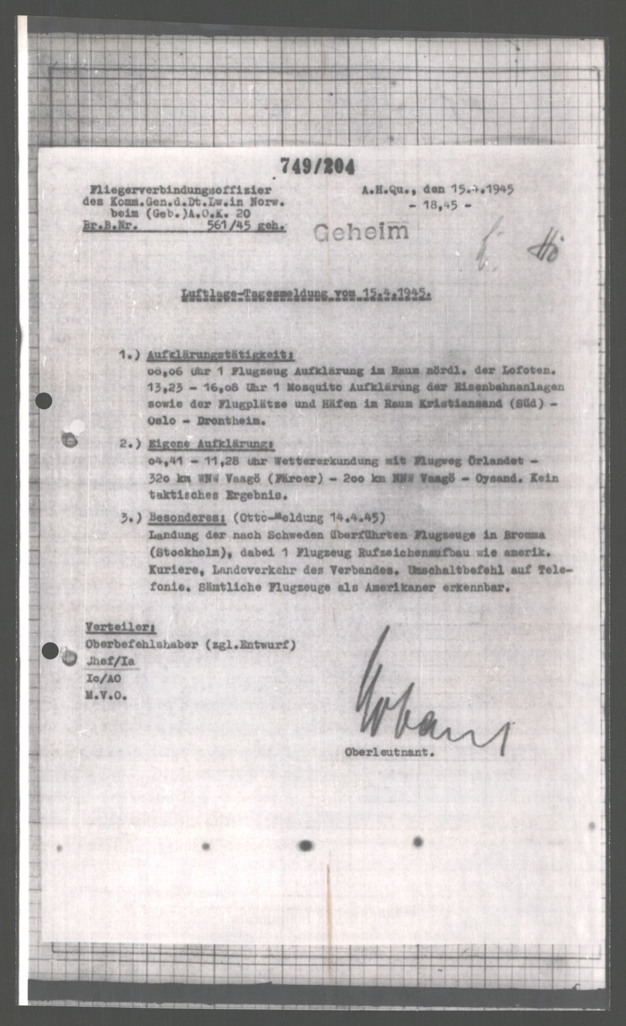 Forsvarets Overkommando. 2 kontor. Arkiv 11.4. Spredte tyske arkivsaker, AV/RA-RAFA-7031/D/Dar/Dara/L0004: Krigsdagbøker for 20. Gebirgs-Armee-Oberkommando (AOK 20), 1945, s. 583