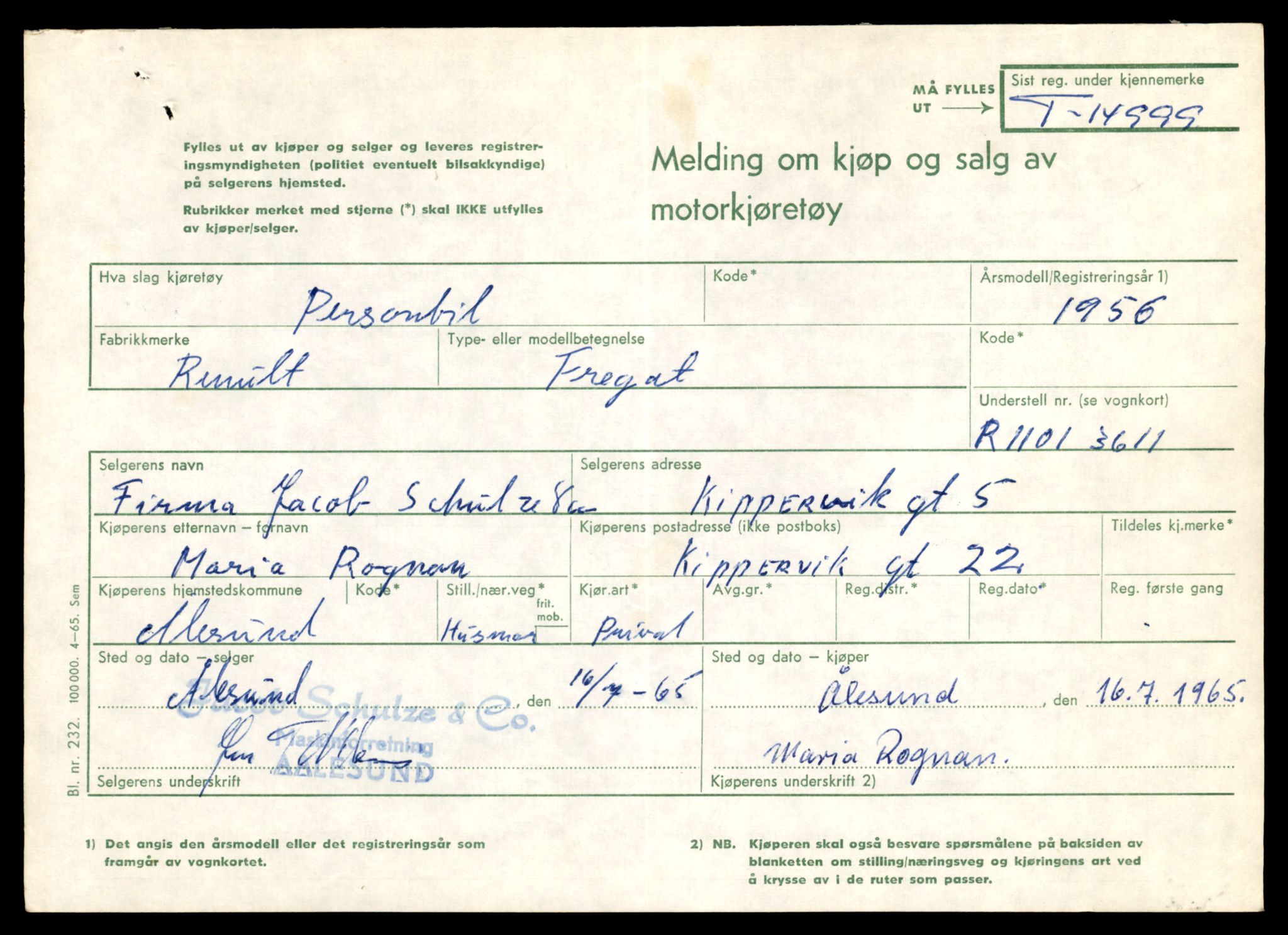 Møre og Romsdal vegkontor - Ålesund trafikkstasjon, AV/SAT-A-4099/F/Fe/L0049: Registreringskort for kjøretøy T 14864 - T 18613, 1927-1998, s. 3239