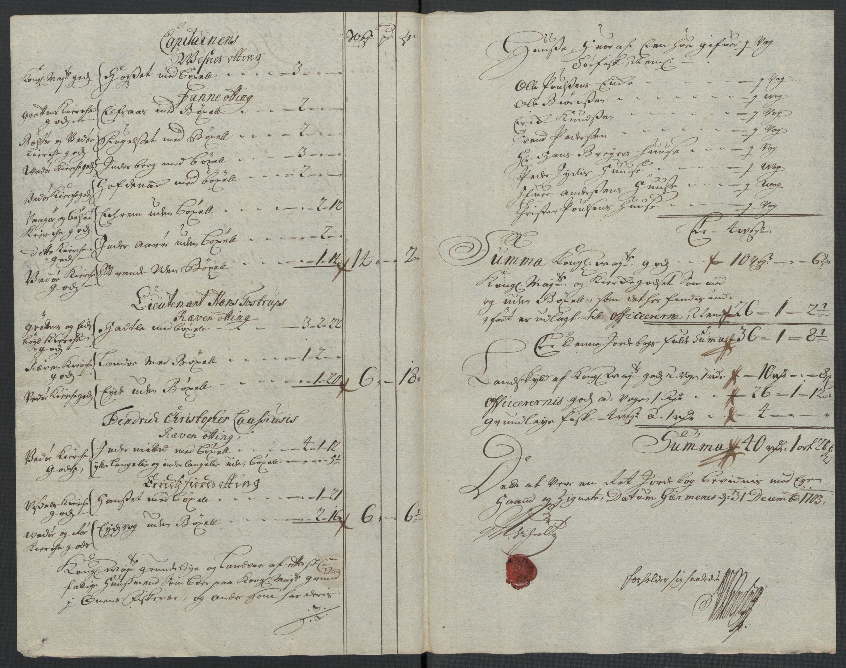 Rentekammeret inntil 1814, Reviderte regnskaper, Fogderegnskap, RA/EA-4092/R55/L3656: Fogderegnskap Romsdal, 1703-1705, s. 95