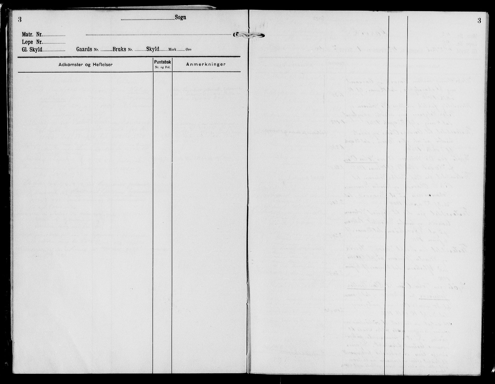 Sunnhordland sorenskrivar, SAB/A-2401/1/G/Ga/Gae/L0007: Panteregister nr. II.A.e.7, 1921-1955, s. 3