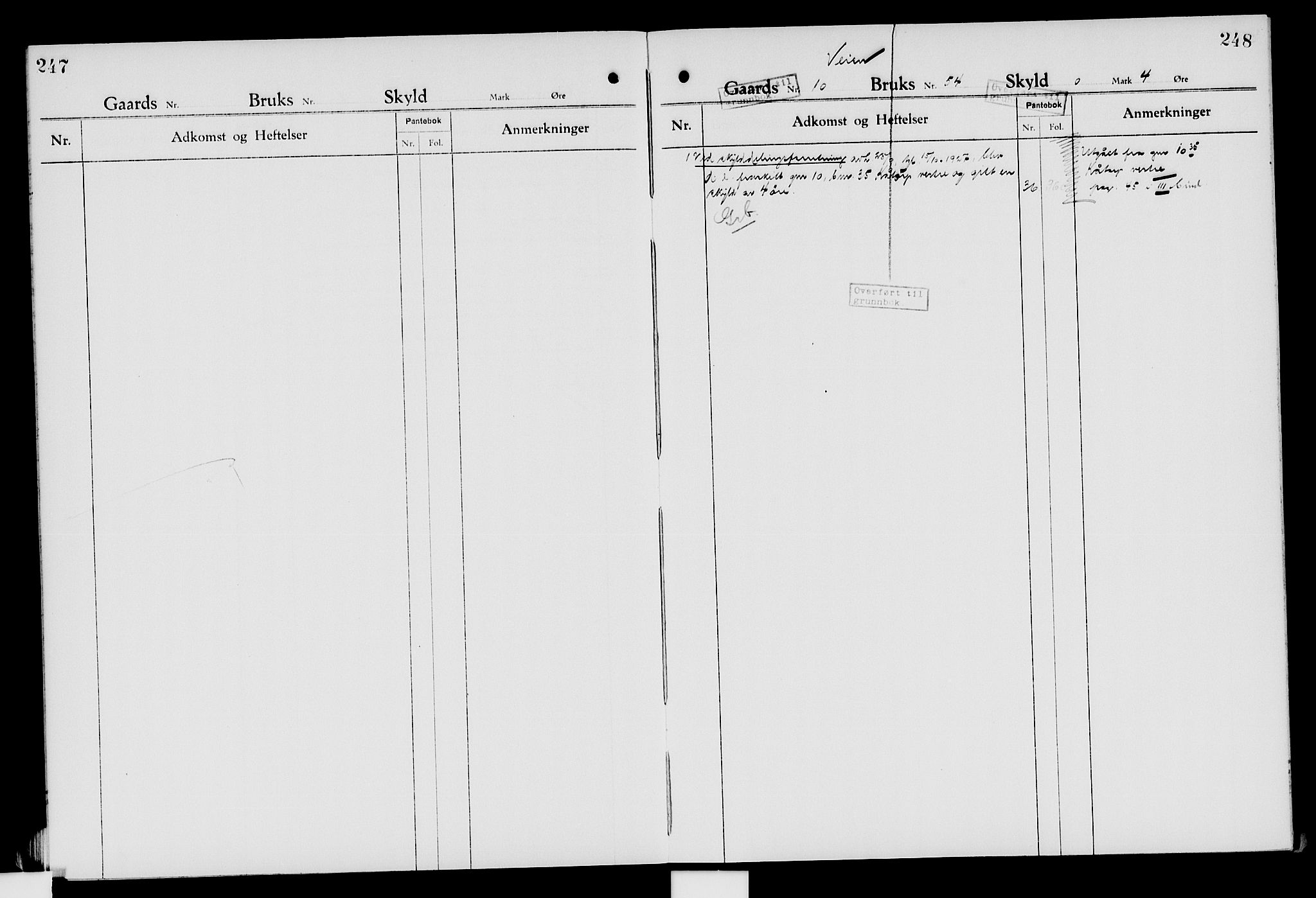 Nord-Hedmark sorenskriveri, AV/SAH-TING-012/H/Ha/Had/Hade/L0007: Panteregister nr. 4.7, 1924-1940, s. 247-248