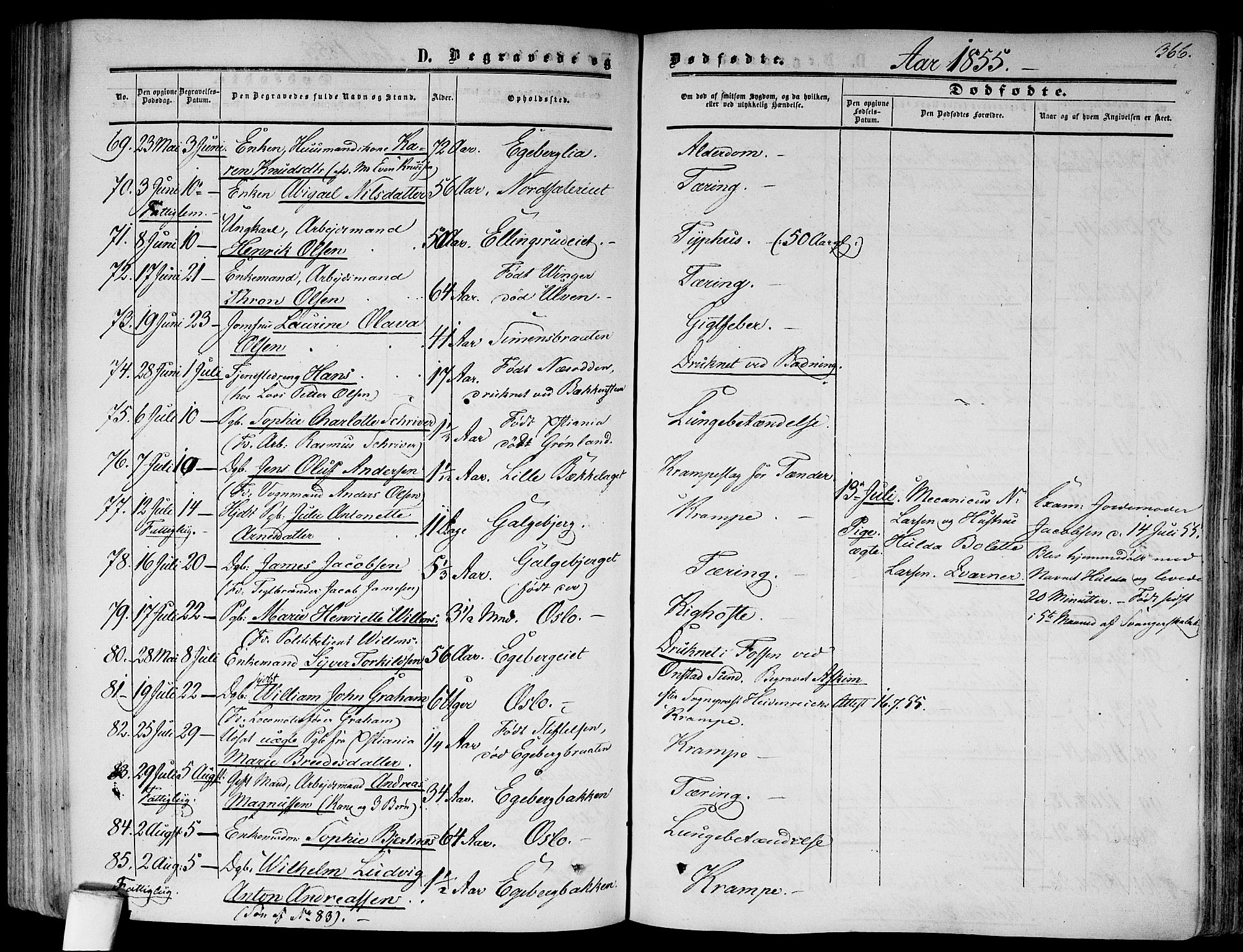 Gamlebyen prestekontor Kirkebøker, AV/SAO-A-10884/F/Fa/L0004: Ministerialbok nr. 4, 1850-1857, s. 366