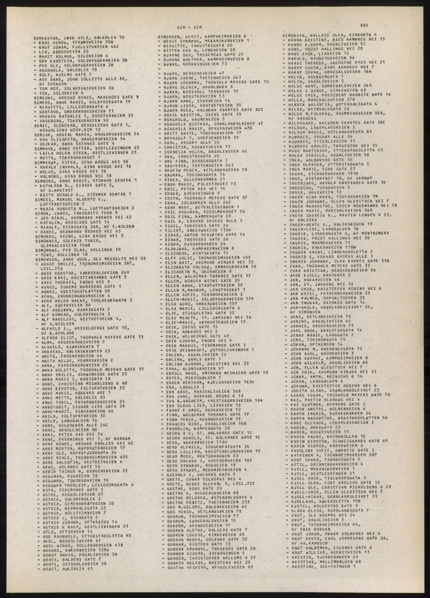 Kristiania/Oslo adressebok, PUBL/-, 1980-1981, s. 885