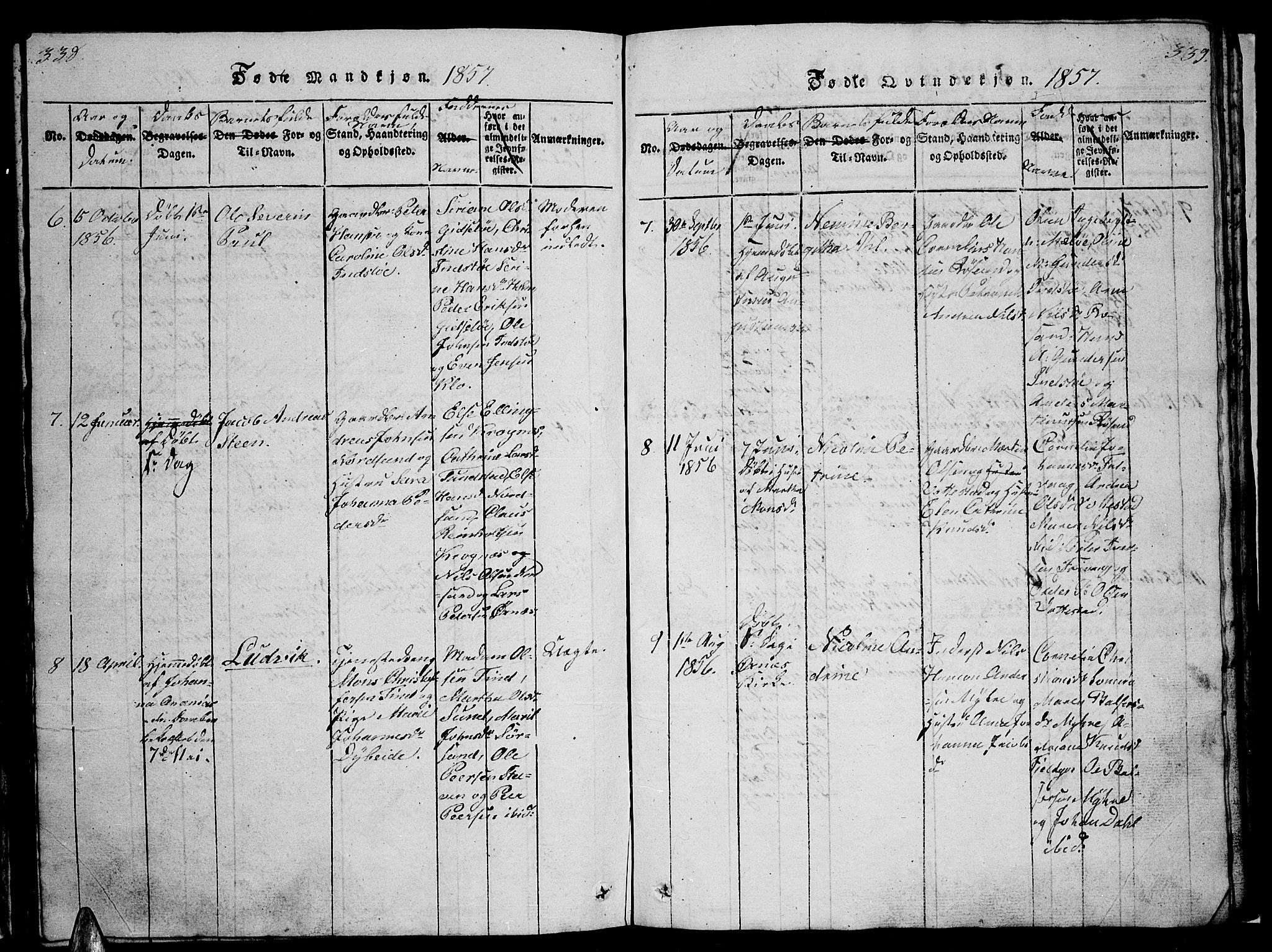 Ministerialprotokoller, klokkerbøker og fødselsregistre - Nordland, AV/SAT-A-1459/893/L1346: Klokkerbok nr. 893C01, 1820-1858, s. 338-339