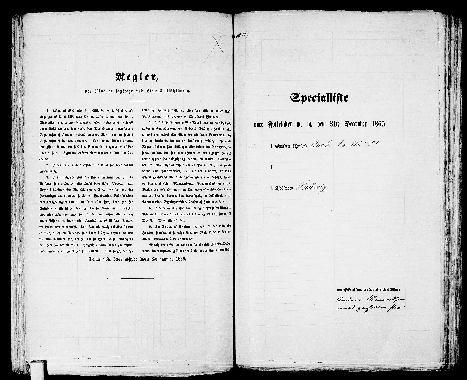 RA, Folketelling 1865 for 0707P Larvik prestegjeld, 1865, s. 307