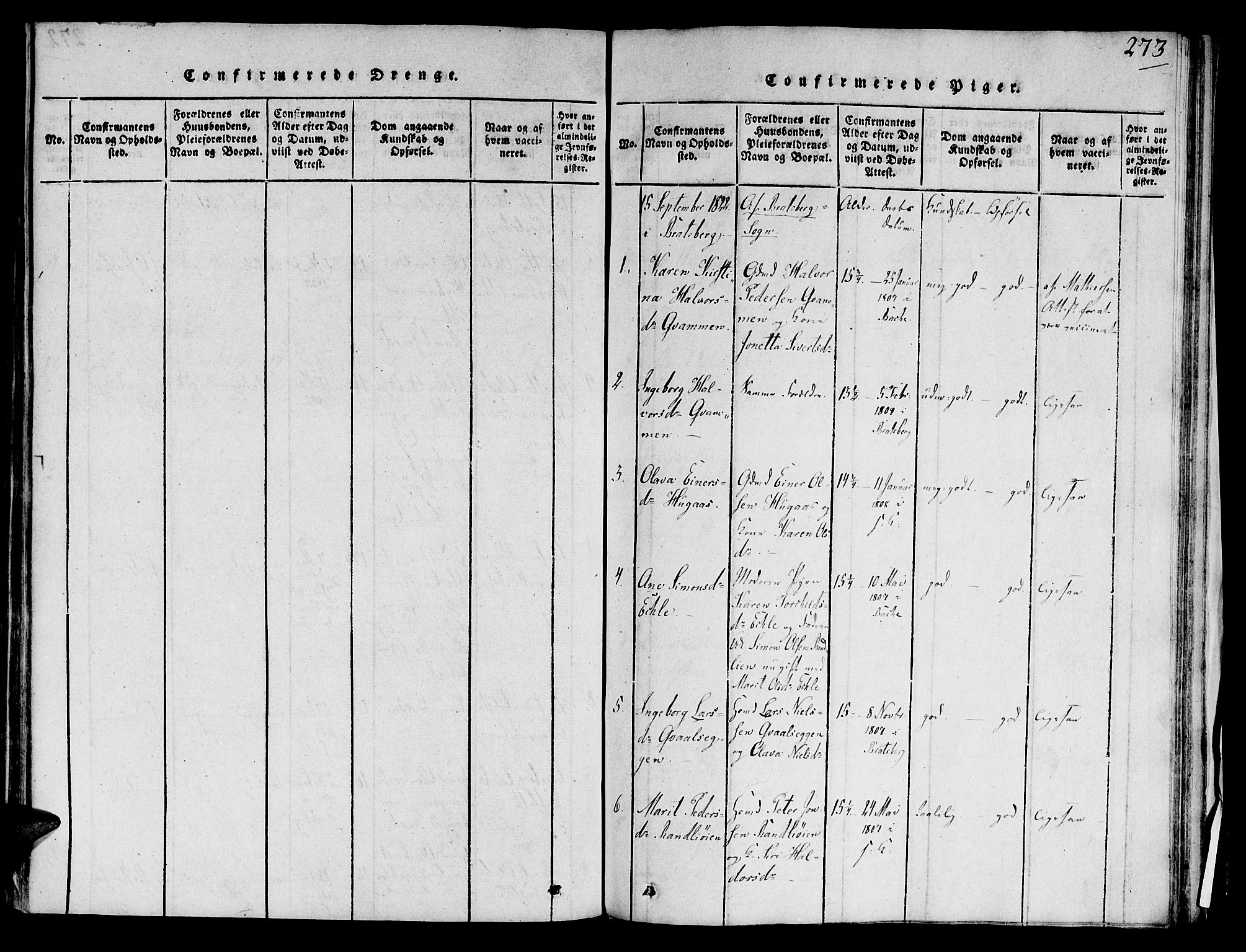 Ministerialprotokoller, klokkerbøker og fødselsregistre - Sør-Trøndelag, SAT/A-1456/606/L0283: Ministerialbok nr. 606A03 /1, 1818-1823, s. 273