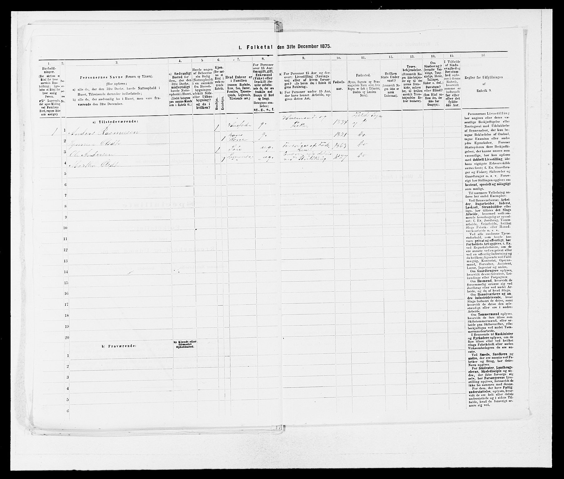 SAB, Folketelling 1875 for 1246P Fjell prestegjeld, 1875, s. 842