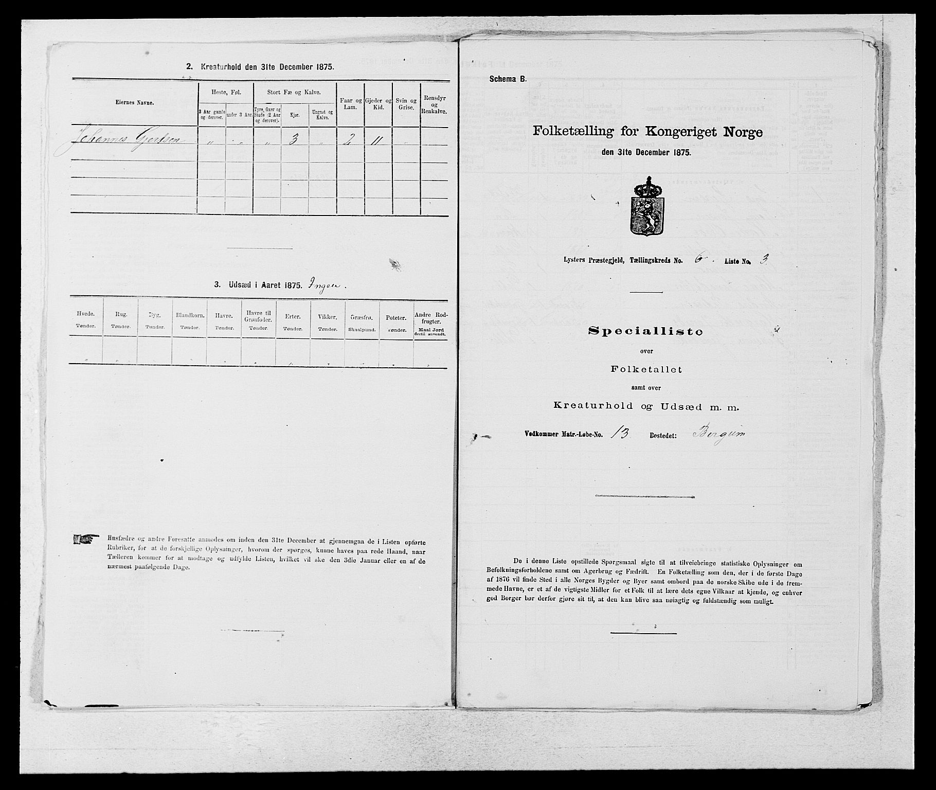 SAB, Folketelling 1875 for 1426P Luster prestegjeld, 1875, s. 941