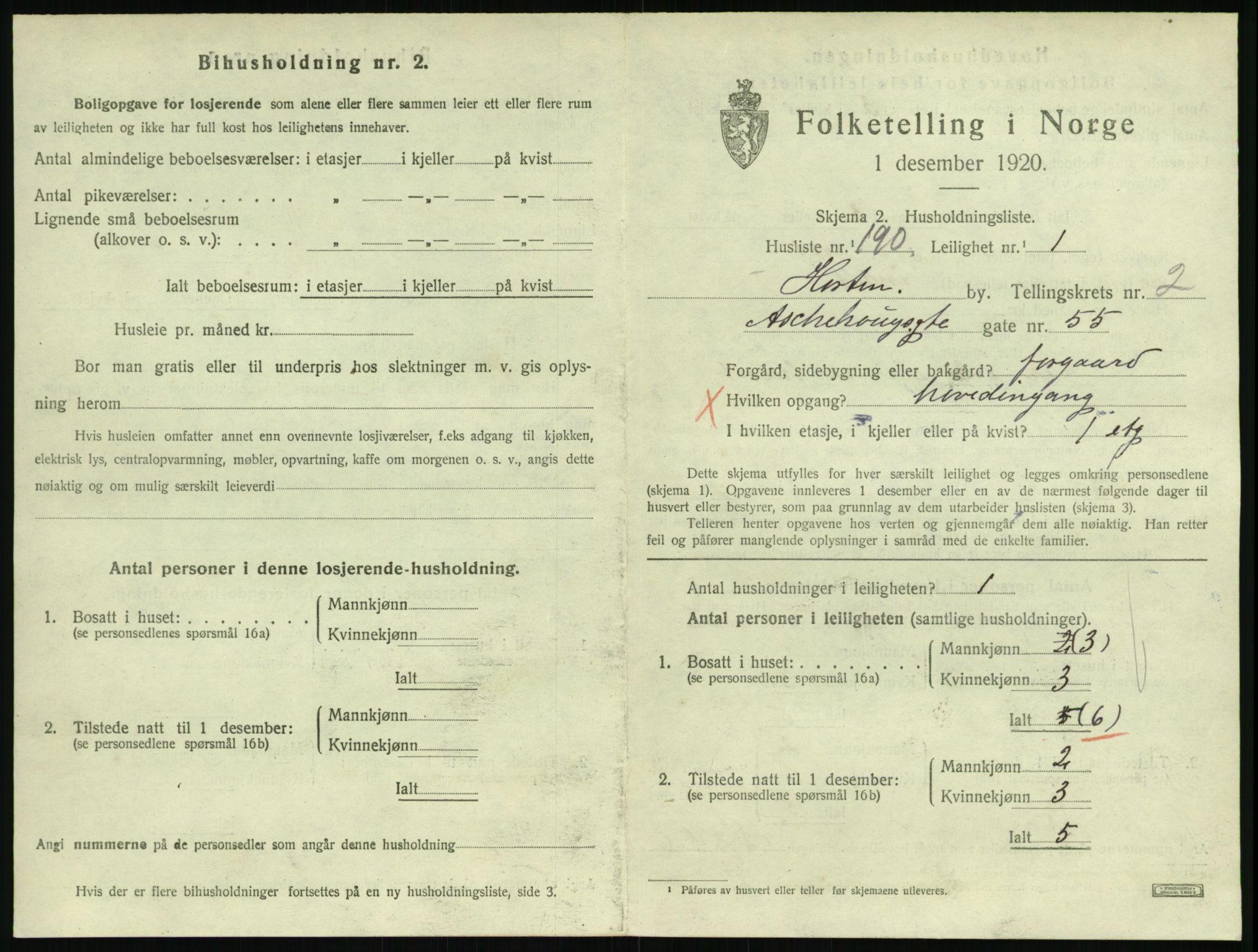 SAKO, Folketelling 1920 for 0703 Horten kjøpstad, 1920, s. 4043