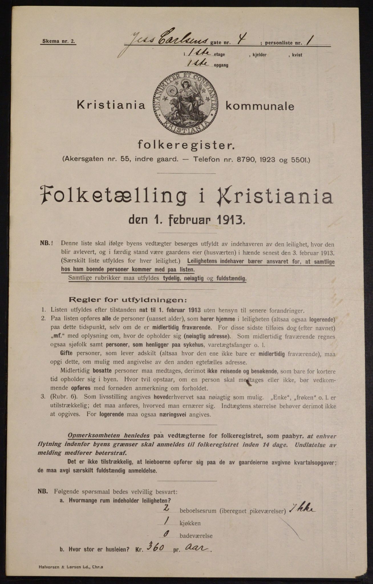 OBA, Kommunal folketelling 1.2.1913 for Kristiania, 1913, s. 46768