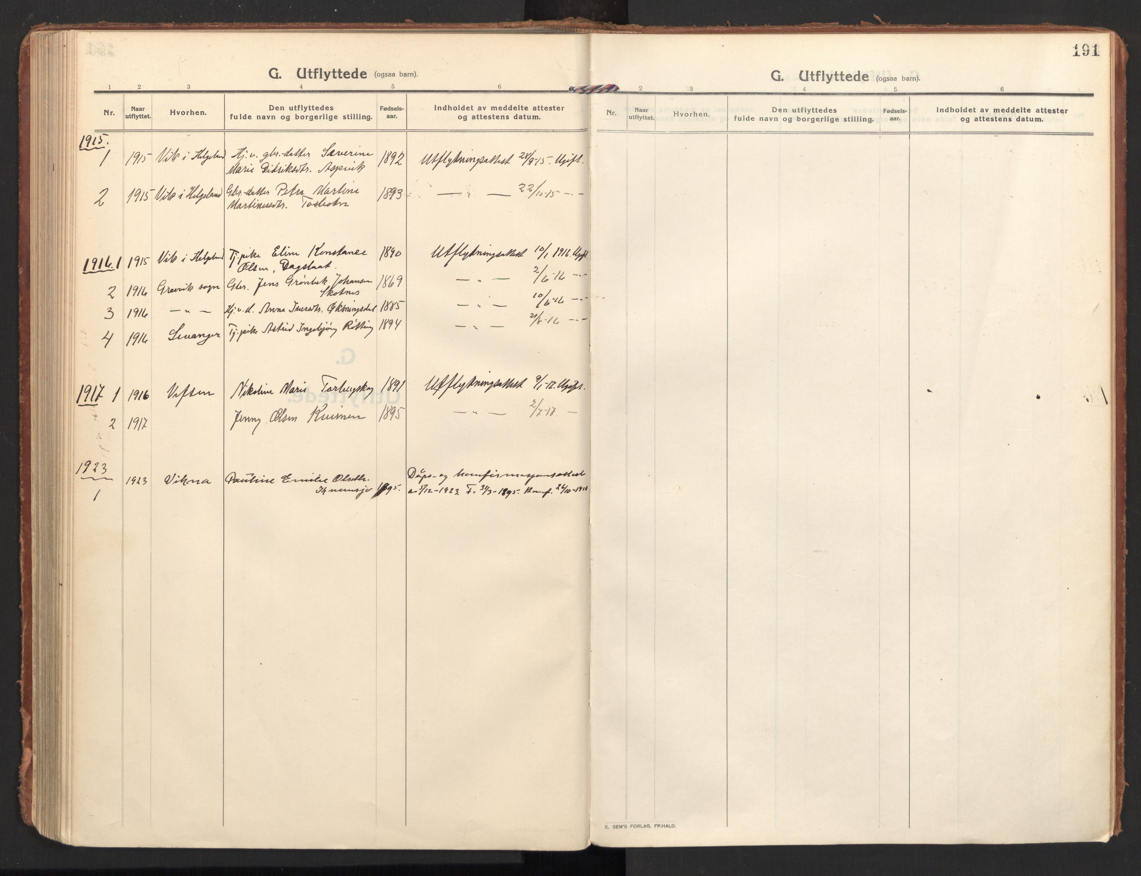 Ministerialprotokoller, klokkerbøker og fødselsregistre - Nordland, SAT/A-1459/810/L0156: Ministerialbok nr. 810A15, 1915-1930, s. 191