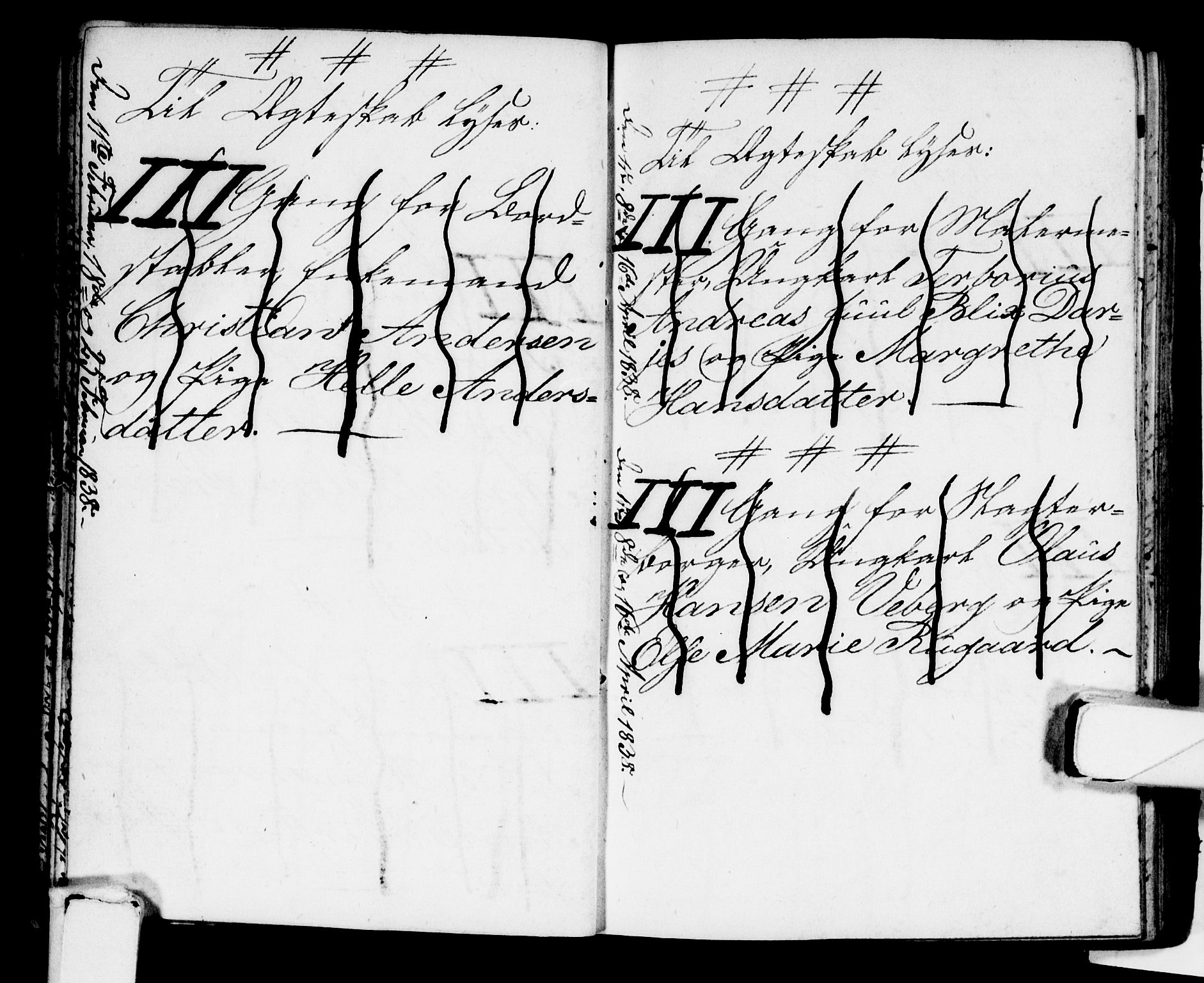 Strømsø kirkebøker, AV/SAKO-A-246/H/Ha/L0001: Lysningsprotokoll nr. 1, 1836-1850
