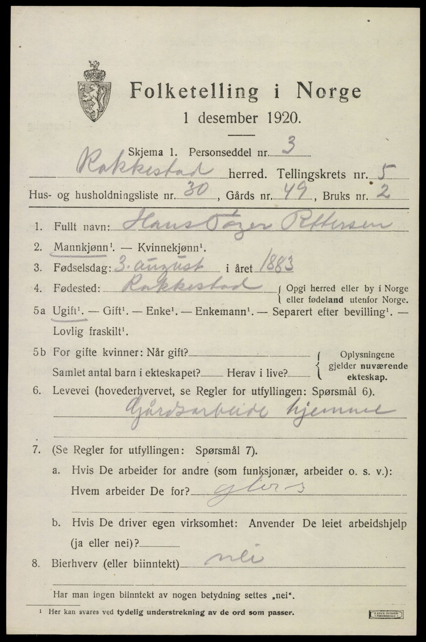 SAO, Folketelling 1920 for 0128 Rakkestad herred, 1920, s. 6277