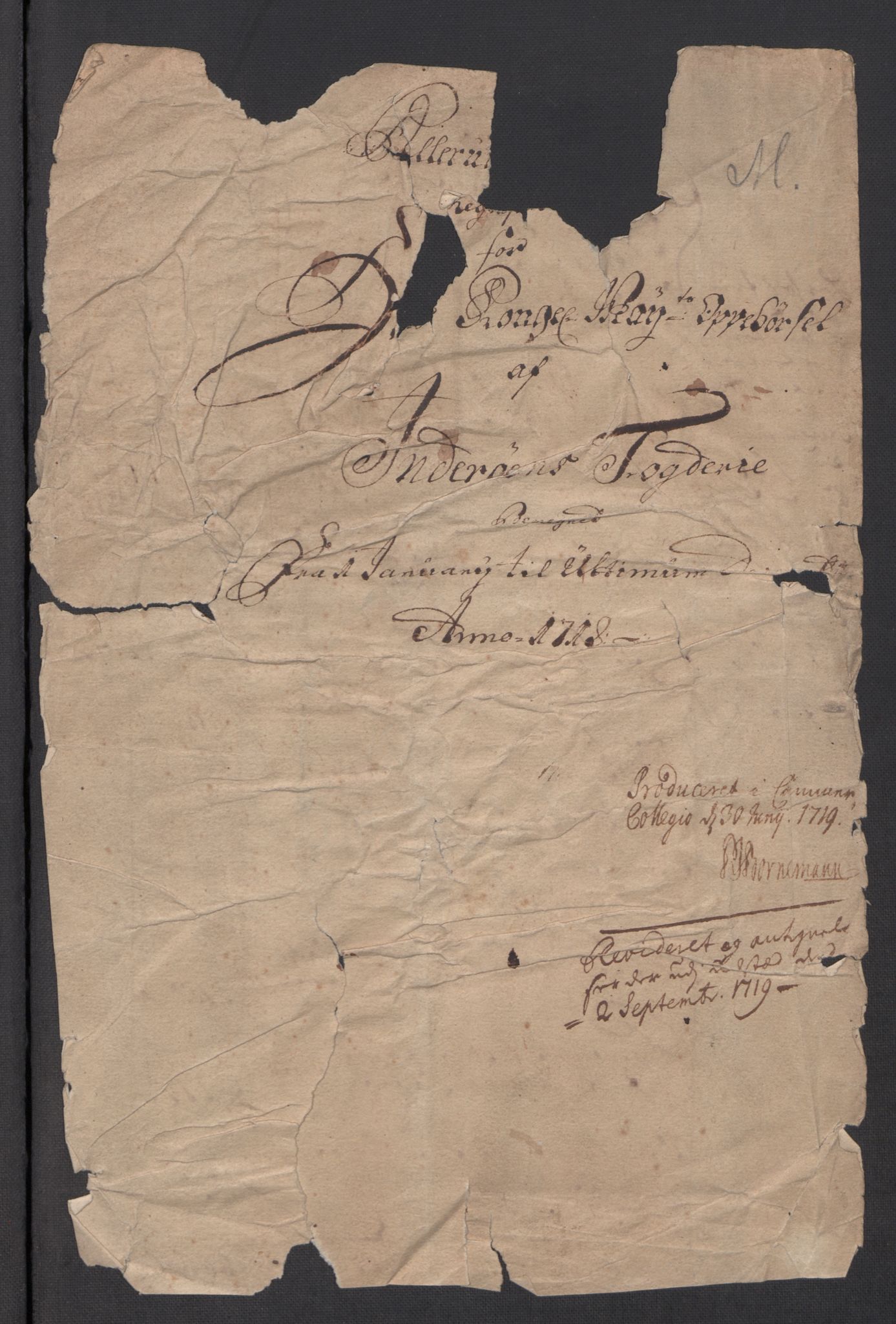 Rentekammeret inntil 1814, Reviderte regnskaper, Fogderegnskap, RA/EA-4092/R63/L4326: Fogderegnskap Inderøy, 1718, s. 3