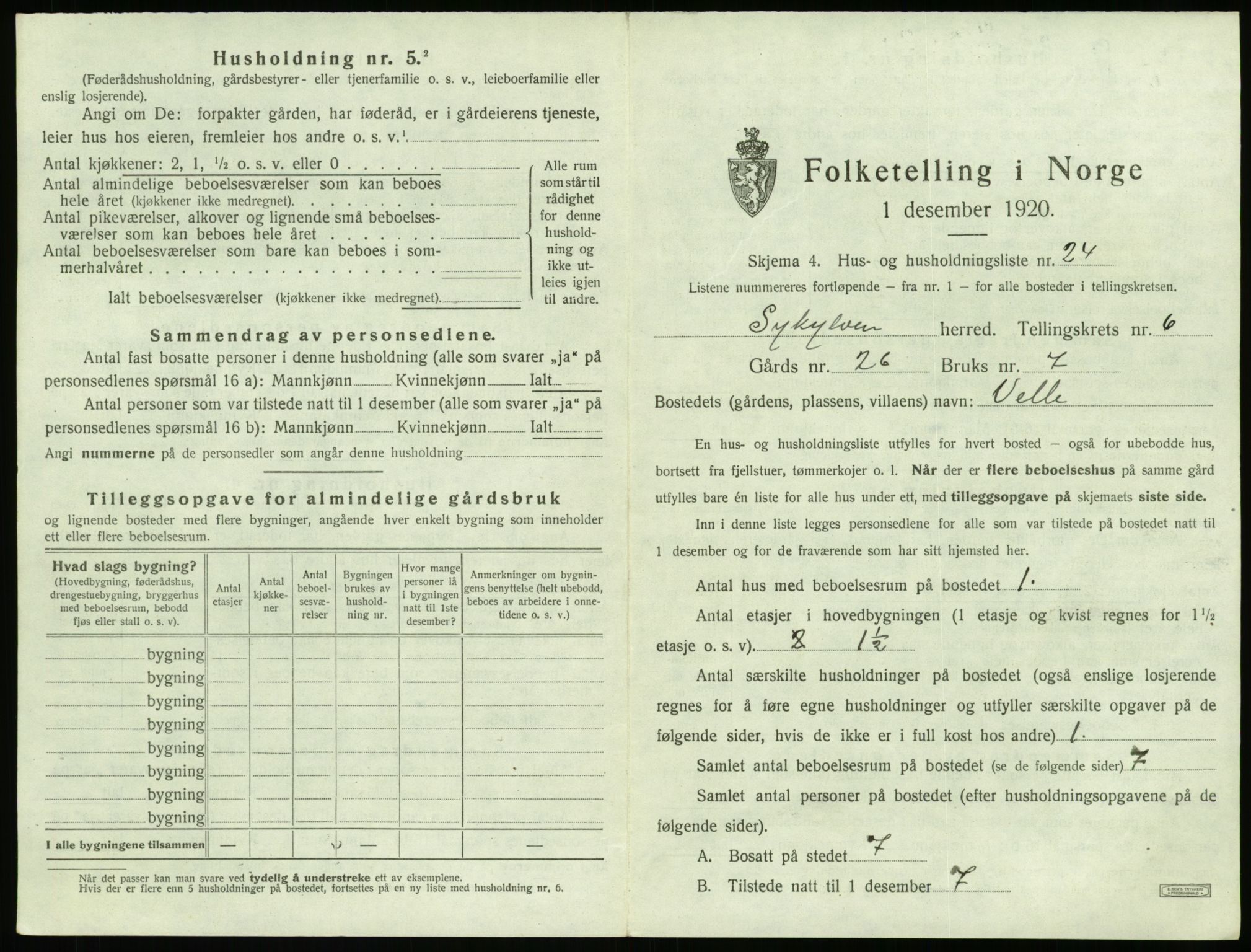 SAT, Folketelling 1920 for 1528 Sykkylven herred, 1920, s. 545