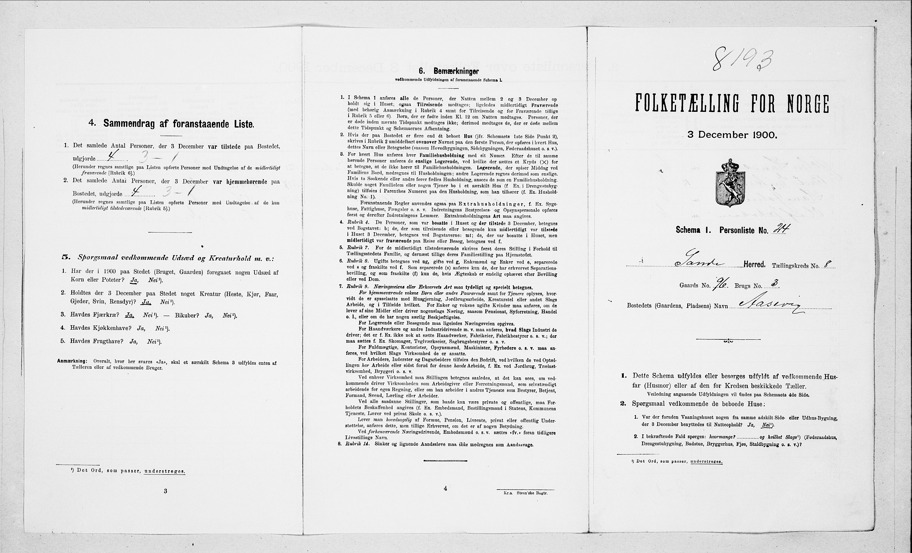 SAT, Folketelling 1900 for 1514 Sande herred, 1900, s. 873