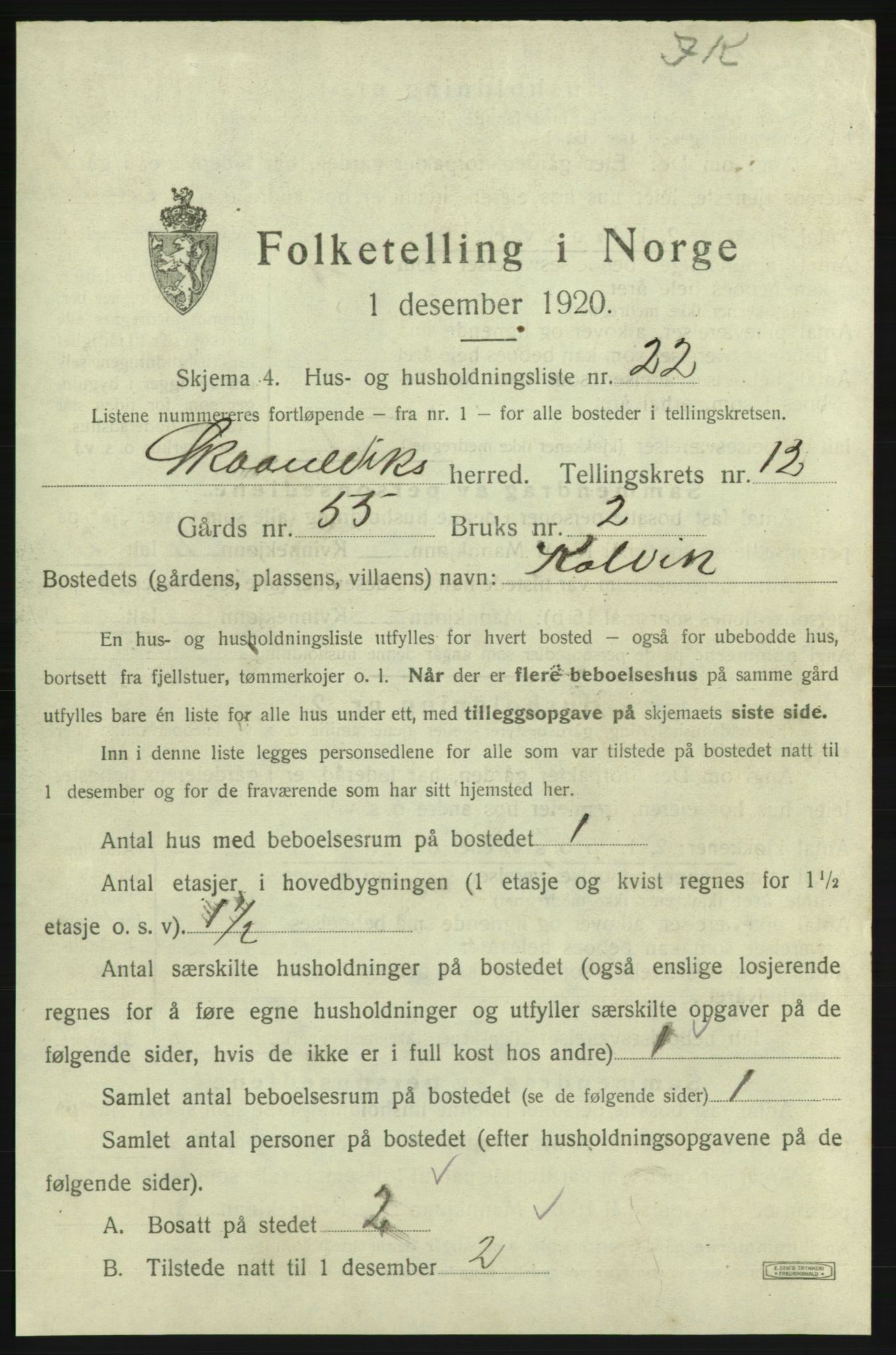 SAB, Folketelling 1920 for 1212 Skånevik herred, 1920, s. 1316