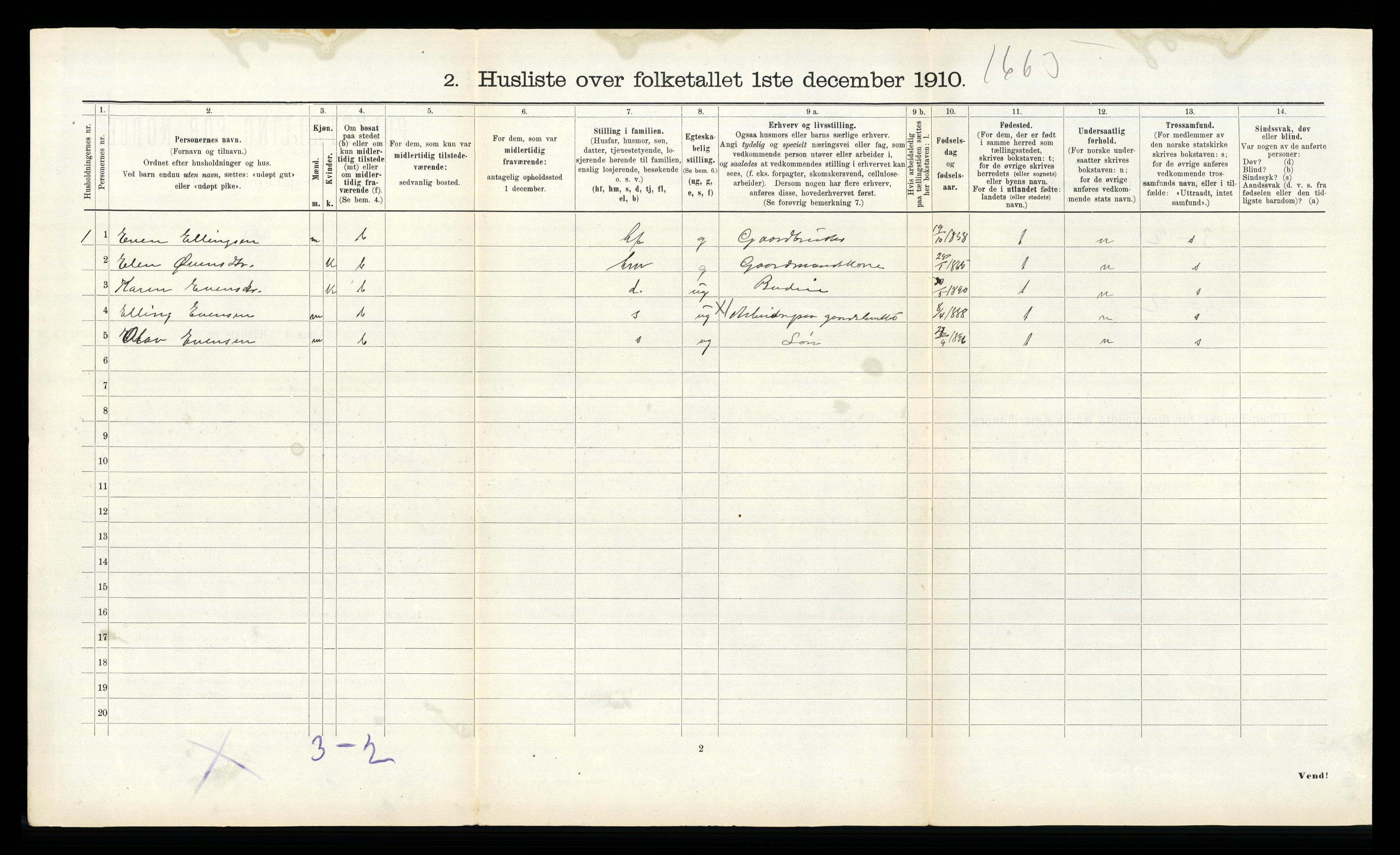 RA, Folketelling 1910 for 1560 Tingvoll herred, 1910, s. 392