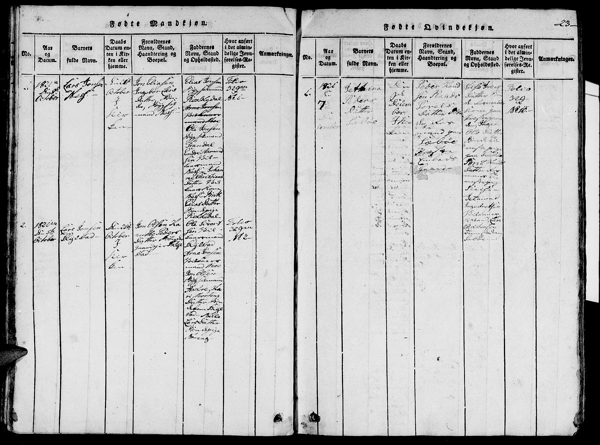 Ministerialprotokoller, klokkerbøker og fødselsregistre - Møre og Romsdal, AV/SAT-A-1454/515/L0207: Ministerialbok nr. 515A03, 1819-1829, s. 23