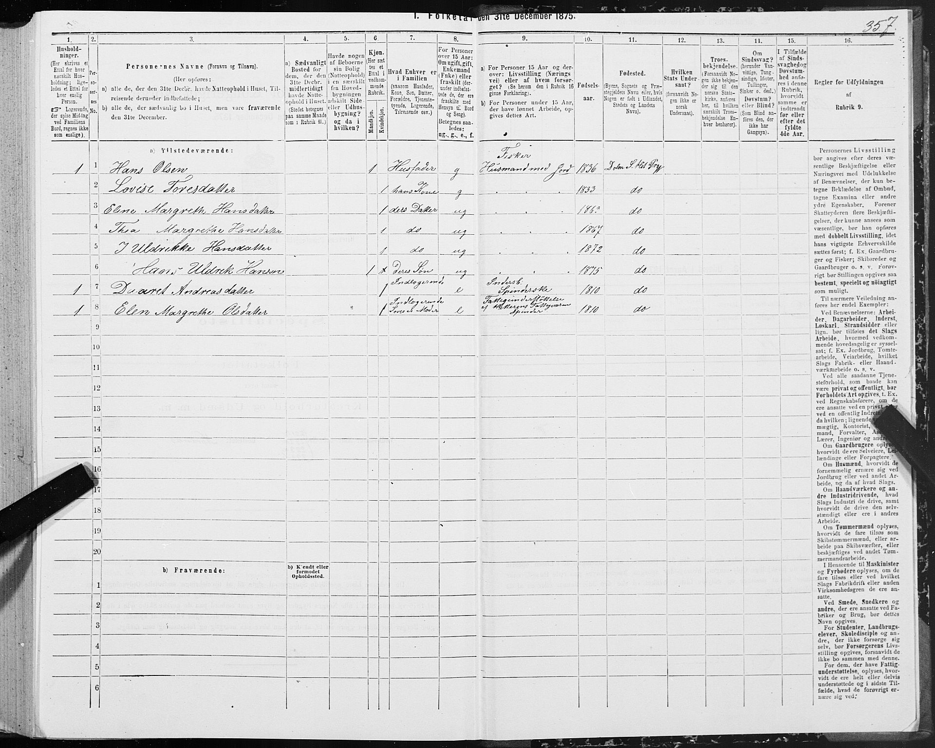 SAT, Folketelling 1875 for 1617P Hitra prestegjeld, 1875, s. 6357