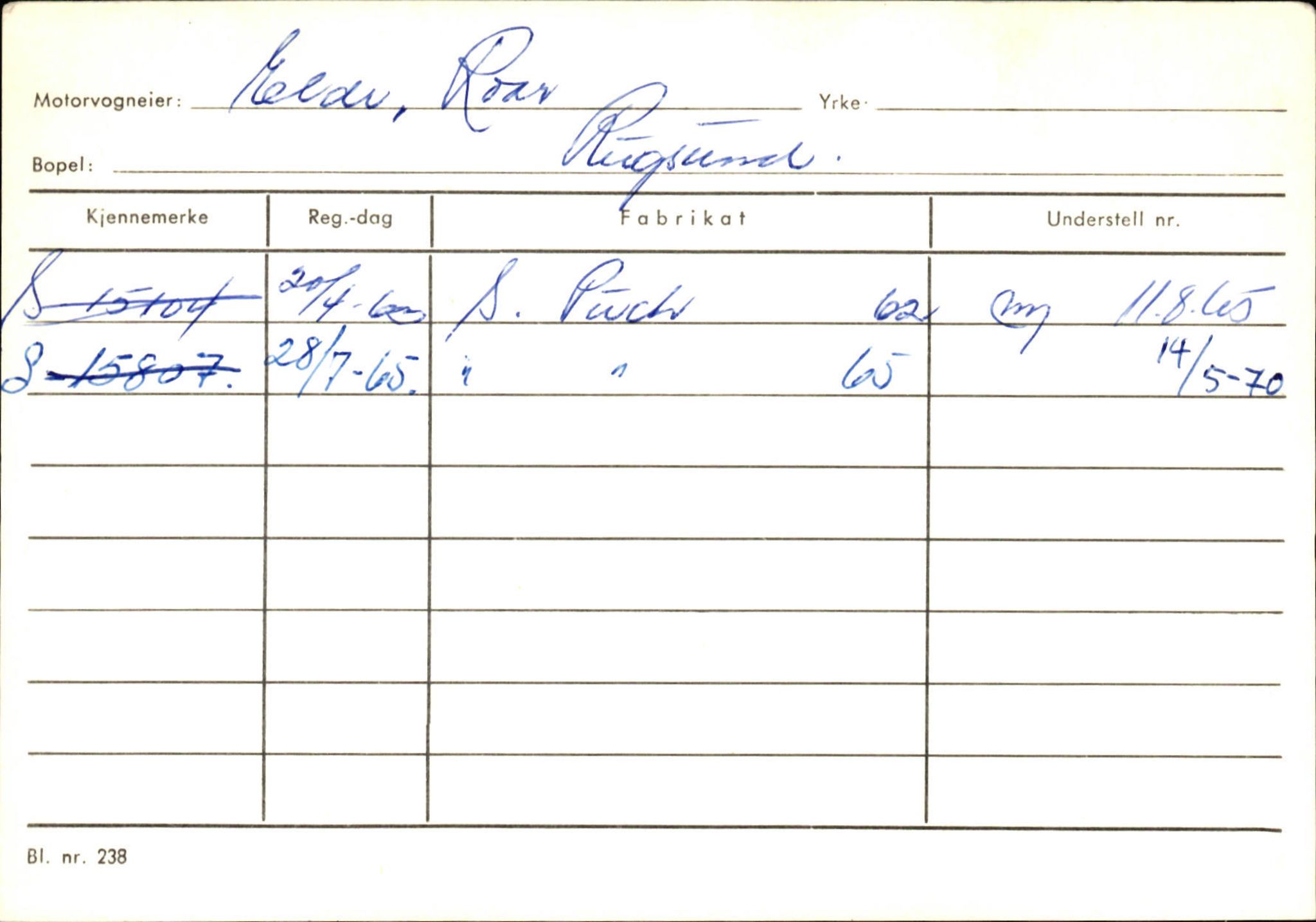 Statens vegvesen, Sogn og Fjordane vegkontor, SAB/A-5301/4/F/L0133: Eigarregister Bremanger A-Å. Gaular A-H, 1945-1975, s. 281