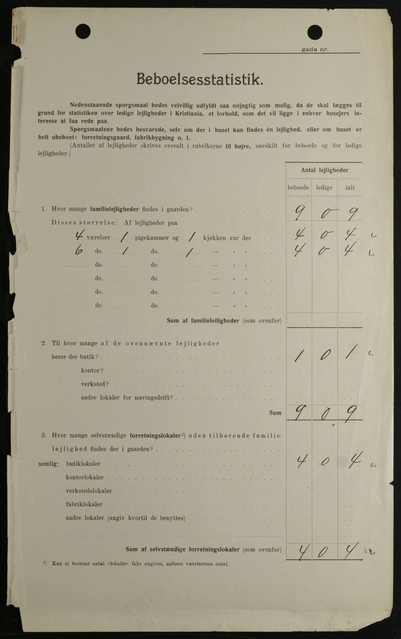 OBA, Kommunal folketelling 1.2.1908 for Kristiania kjøpstad, 1908, s. 60828