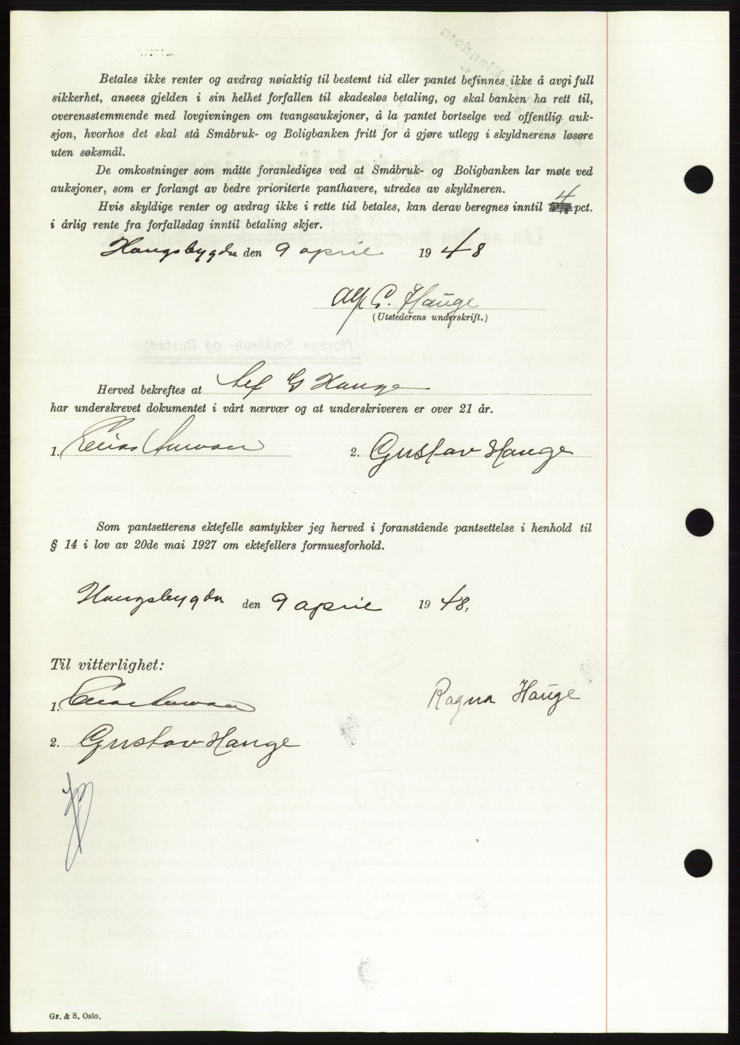 Søre Sunnmøre sorenskriveri, AV/SAT-A-4122/1/2/2C/L0115: Pantebok nr. 3B, 1947-1948, Dagboknr: 480/1948