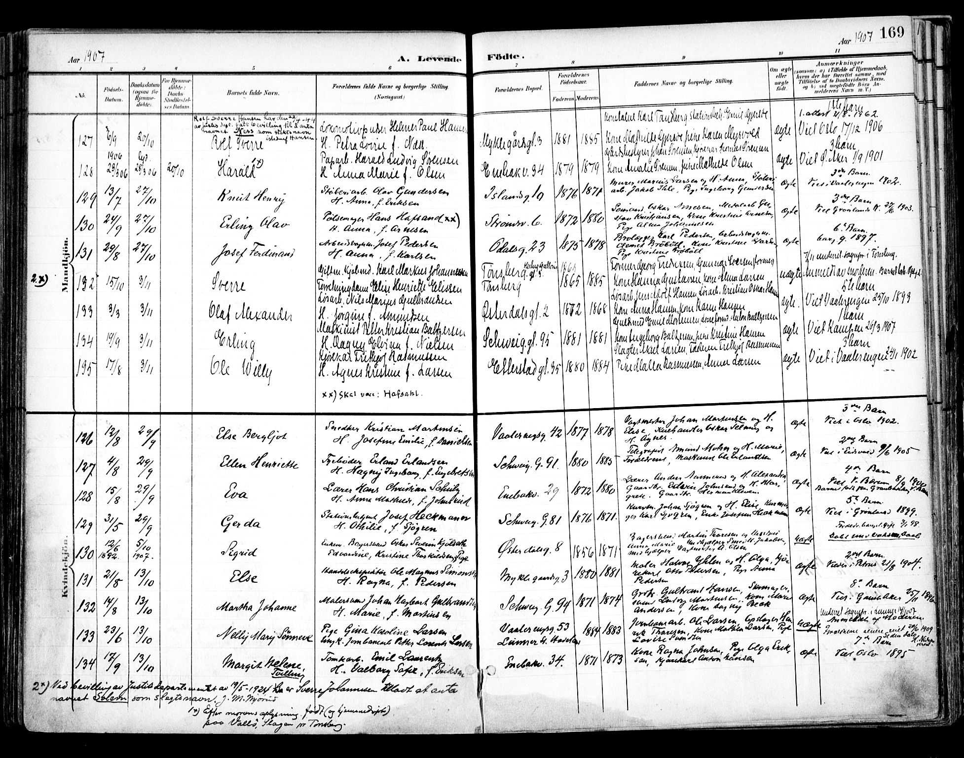 Vålerengen prestekontor Kirkebøker, AV/SAO-A-10878/F/Fa/L0001: Ministerialbok nr. 1, 1899-1915, s. 169