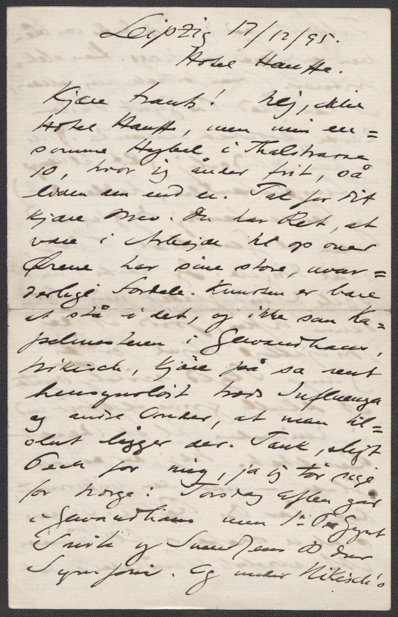 Beyer, Frants, AV/RA-PA-0132/F/L0001: Brev fra Edvard Grieg til Frantz Beyer og "En del optegnelser som kan tjene til kommentar til brevene" av Marie Beyer, 1872-1907, s. 457